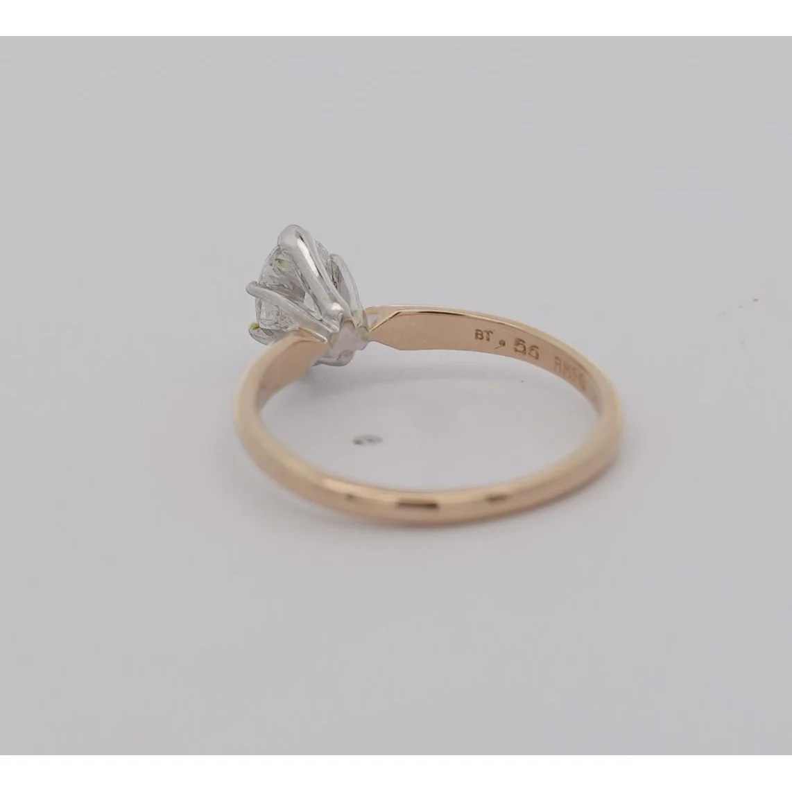 1/2 Carat Marquise Diamond Solitaire 2-tone 14K Gold Ring - Image 3