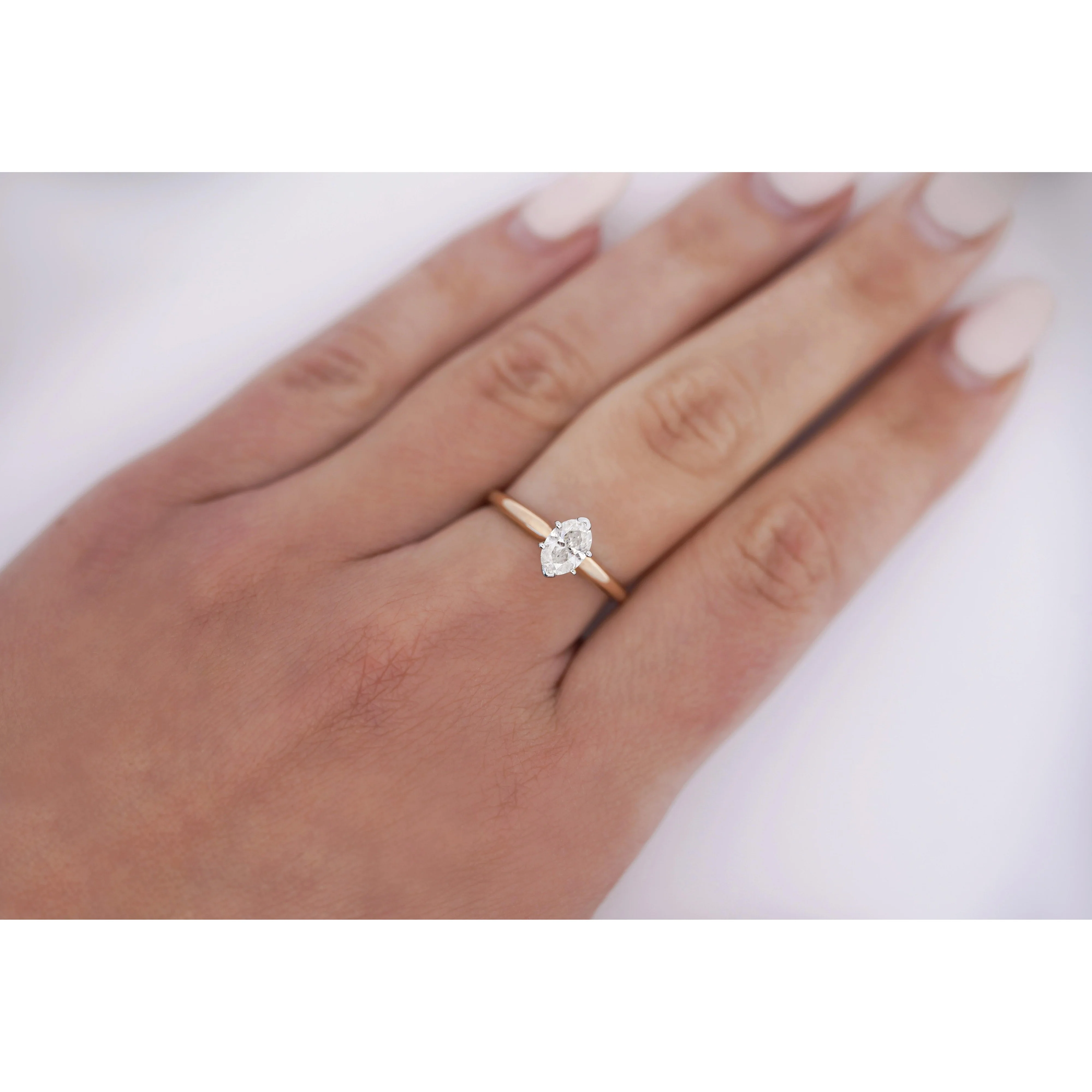 1/2 Carat Marquise Diamond Solitaire 2-tone 14K Gold Ring - Image 5