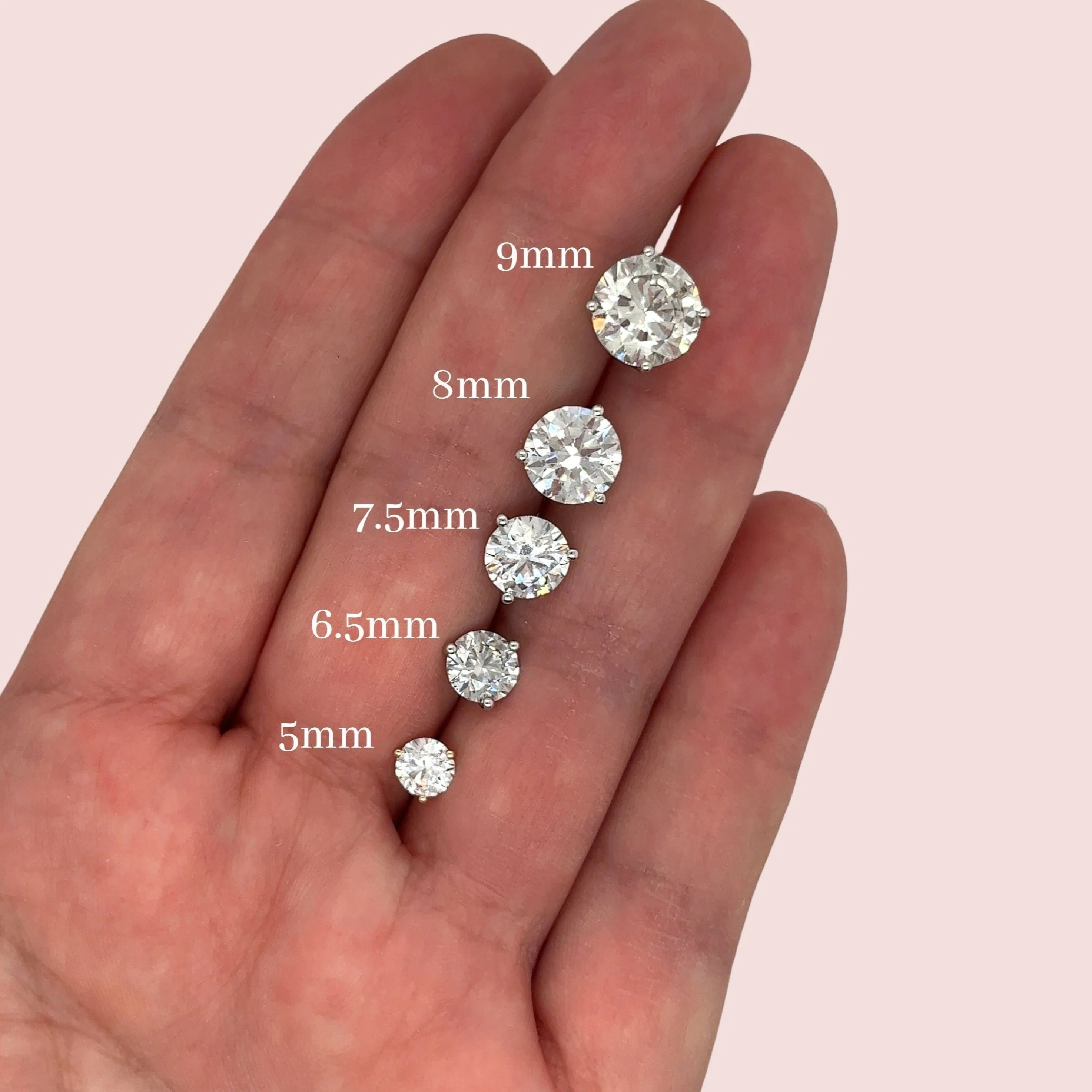 1-6 carat Martini 3-Prong Lab Grown Diamond Stud Earrings - Image 4