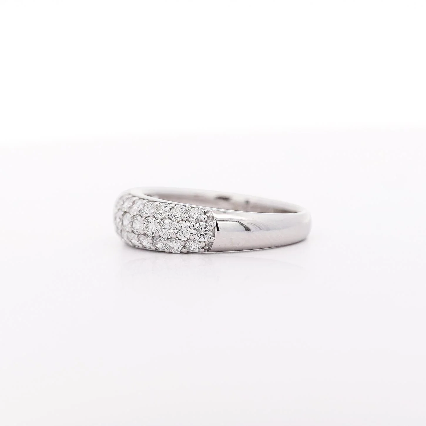 1 Carat Pave Diamond Dome Platinum Band Ring - Image 5