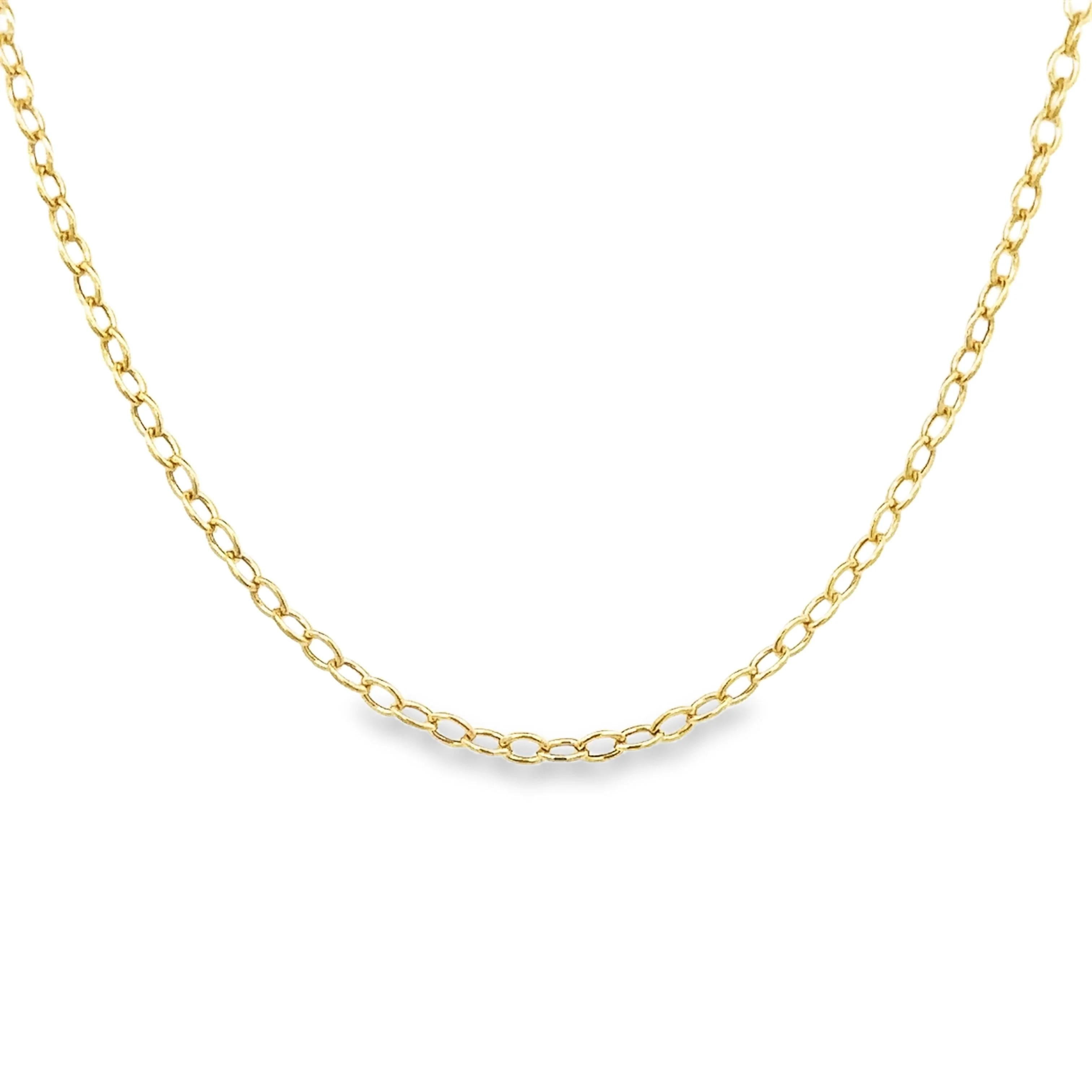 14K Yellow Gold Bar and Toggle Cable Chain Necklace 18 inch 2.5MM - Image 2