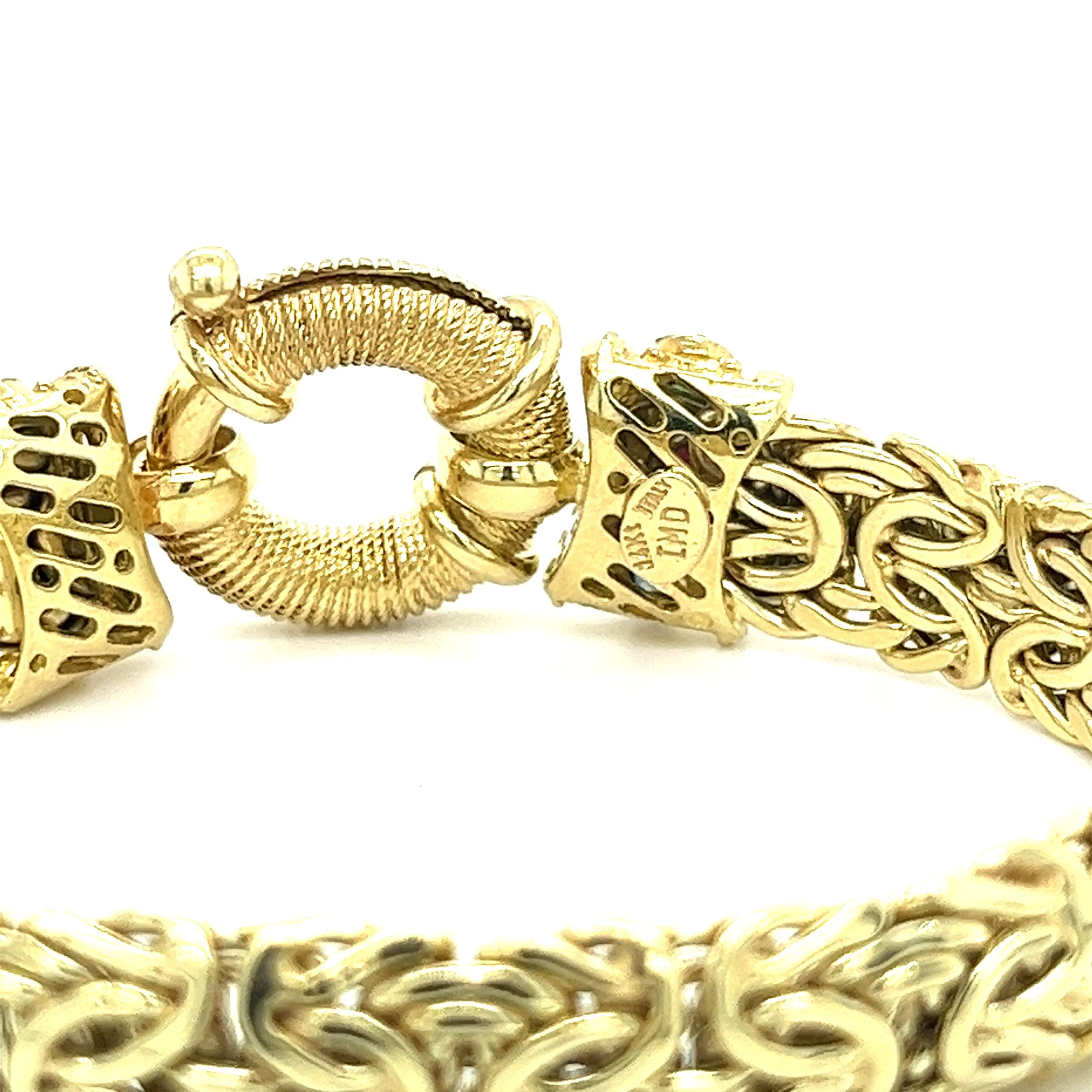 Vintage 14K Yellow Gold Byzantine Gold Chain Bracelet and Necklace Set - Image 4