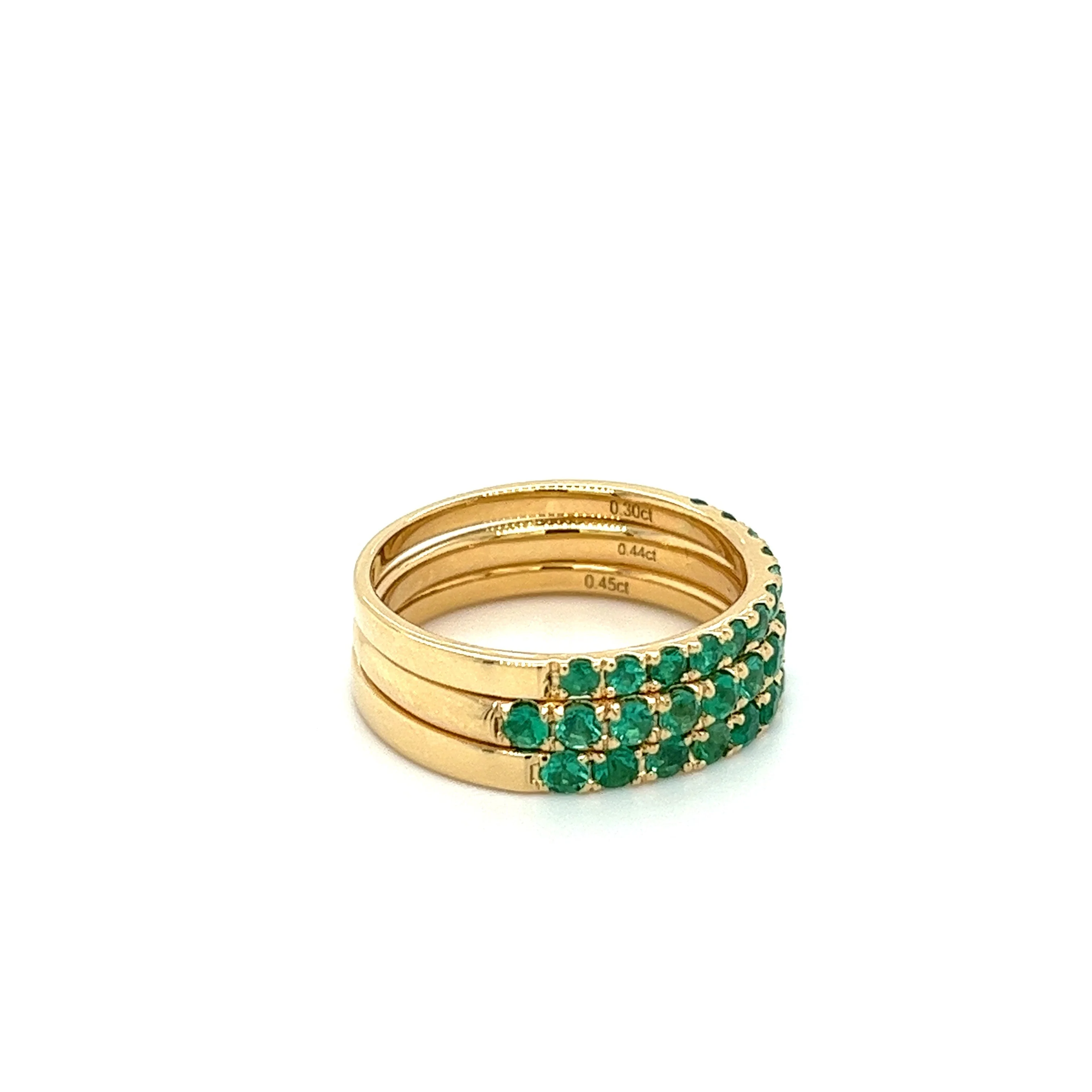 18k Solid Gold Natural Round Emerald Band | Size 6.5-7.5 | 2.0-2.5mm - Image 6