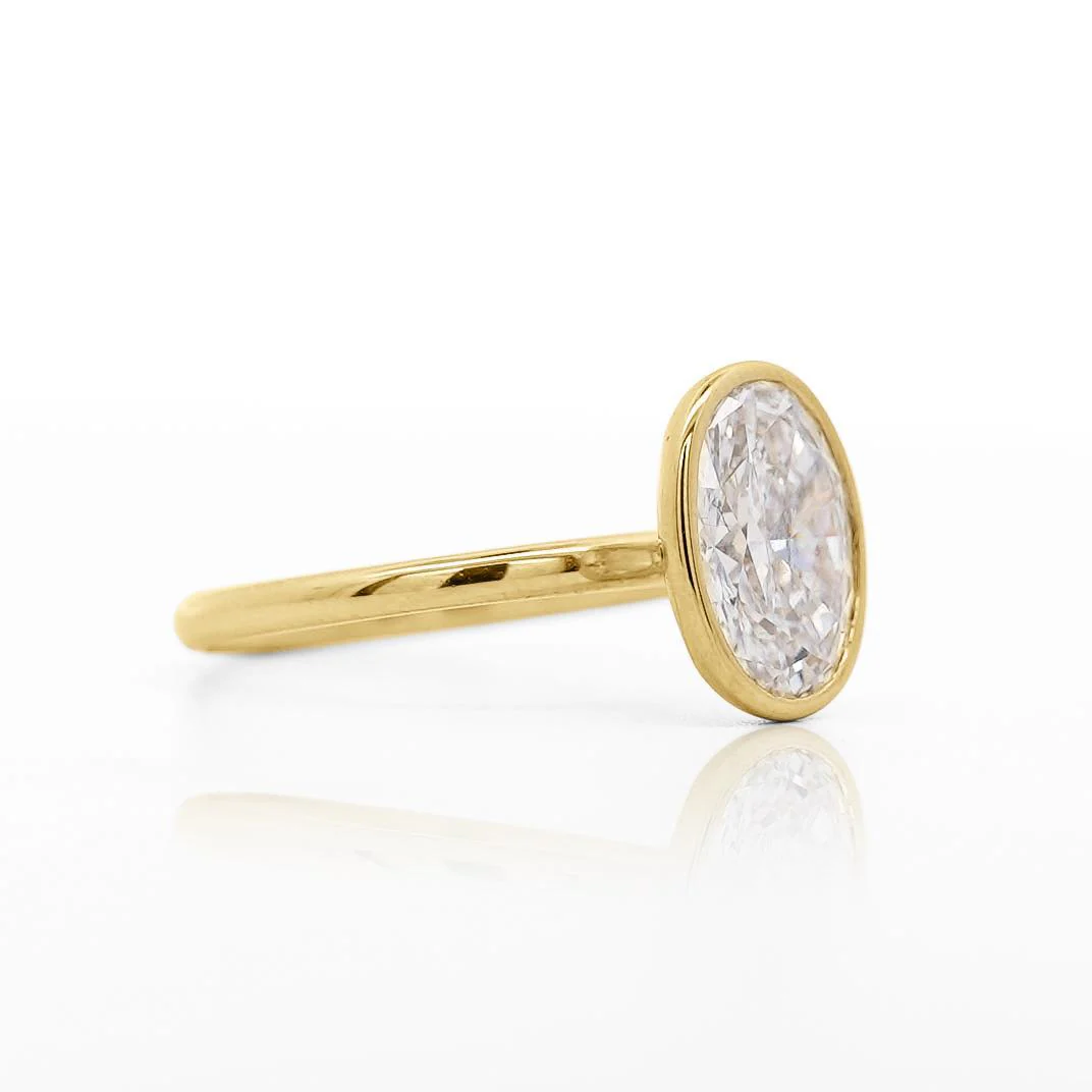 2.48 Carat Lab-Grown Diamond Bezel-Set 14K Yellow Gold Solitaire Engagement Ring - Image 2