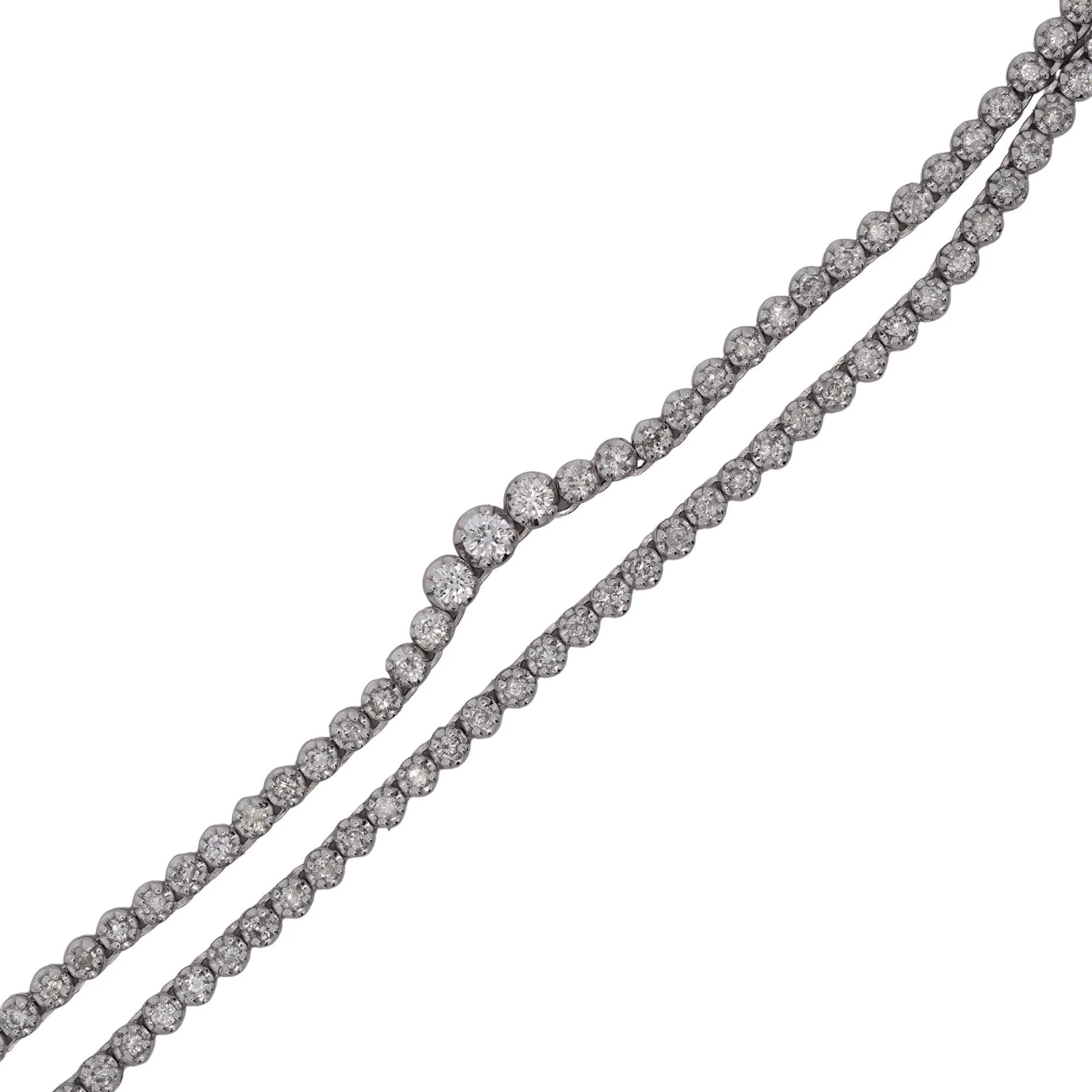 3.5 Carat Diamond Cupcake Graduated Tennis Necklace - Image 6