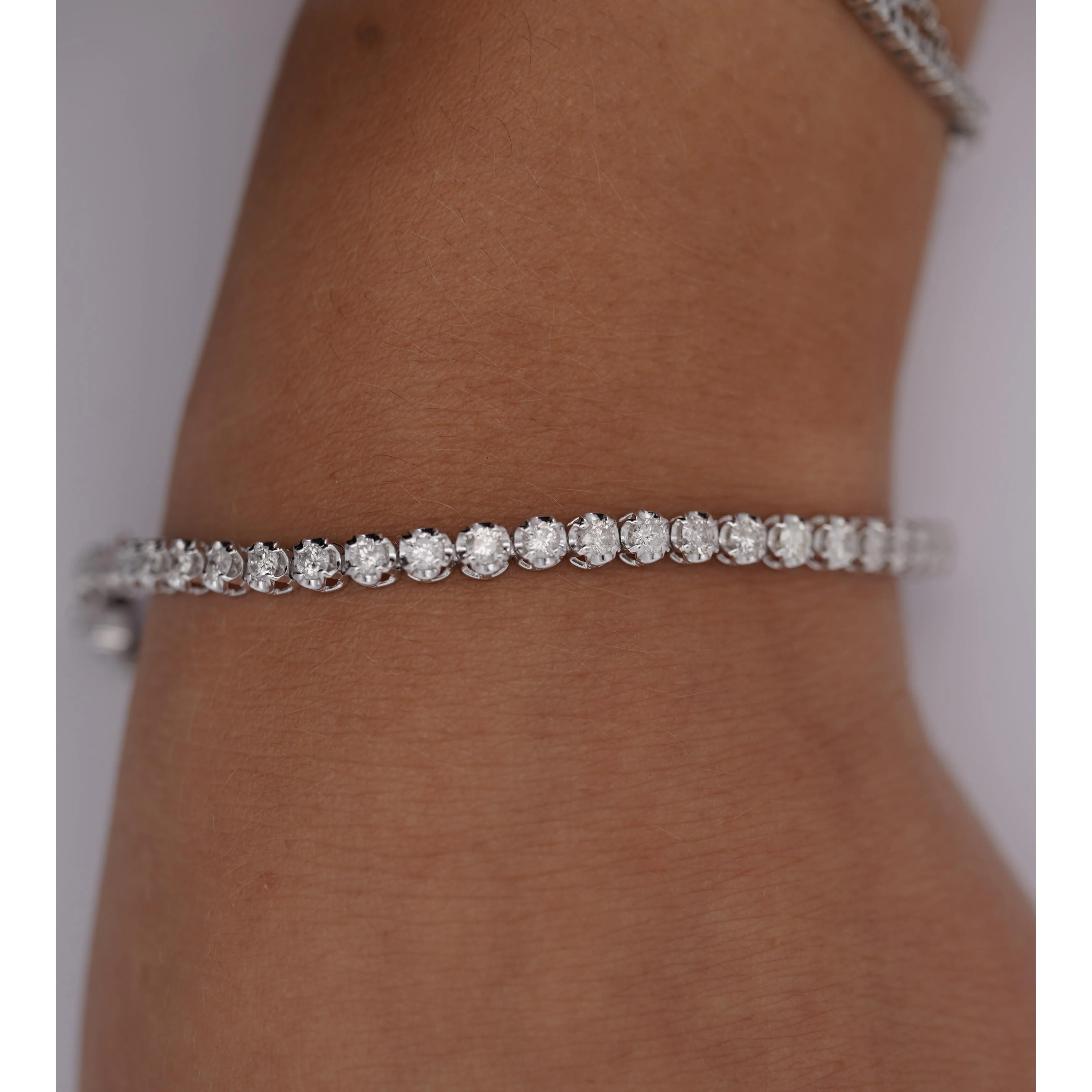 3 Carat Diamond Tennis 4-Prong Bracelet in Platinum 4MM 7" - Image 5