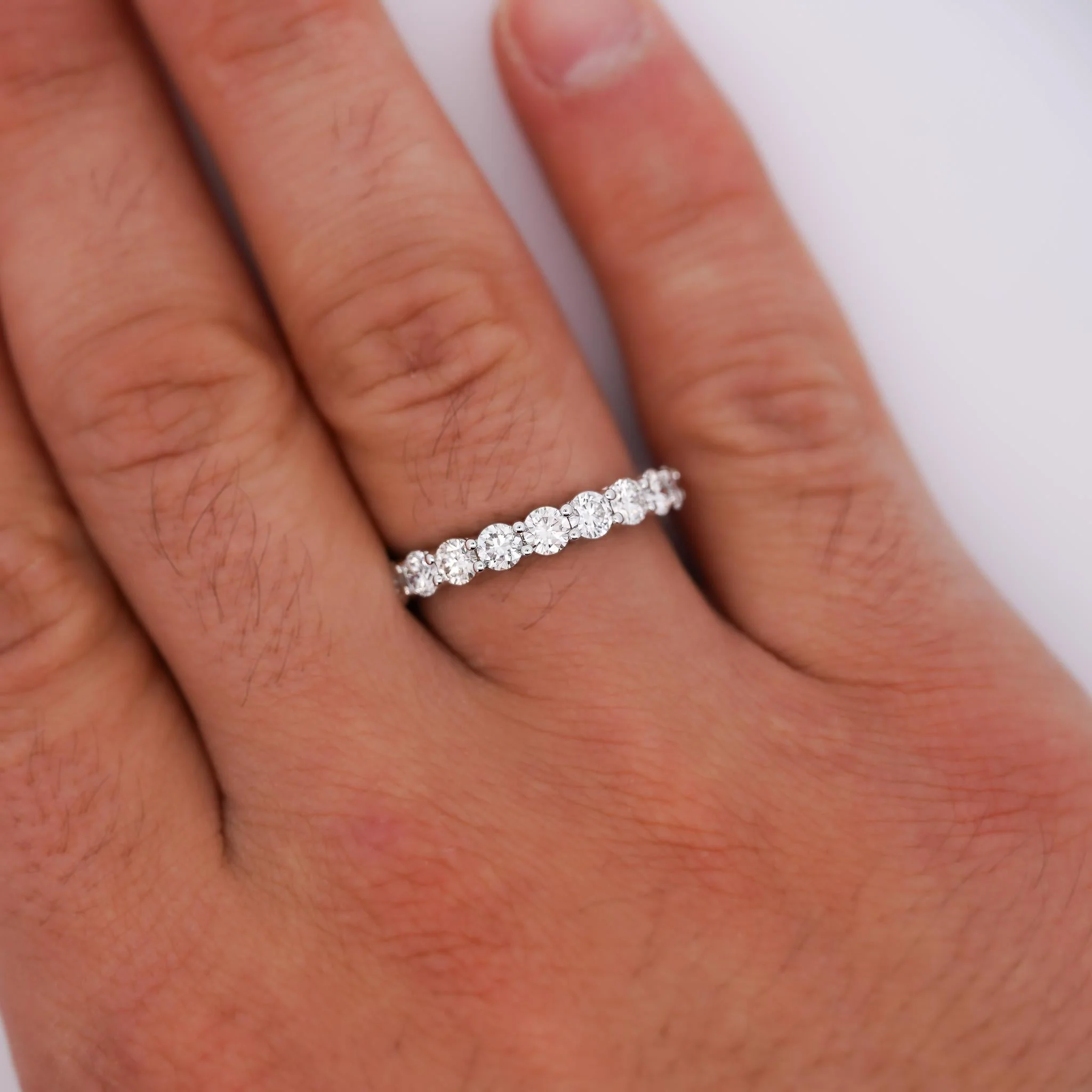 3.3 Carat Lab Grown Diamond Unisex Wedding Band 14K White Gold Size 9-11 - Image 6