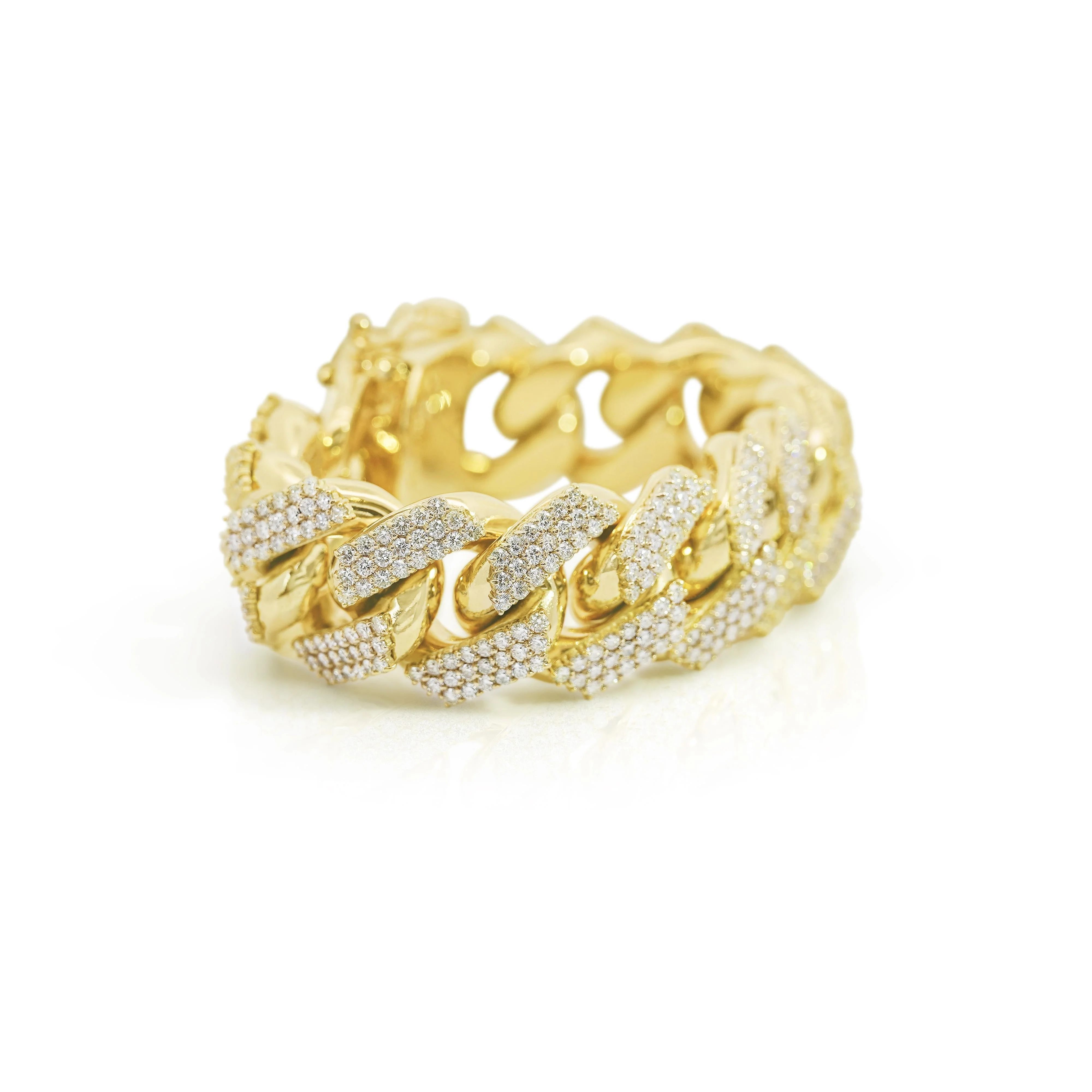 30Ct Diamond 14K Yellow Gold Miami Cuban Link Chain Bracelet - Image 3