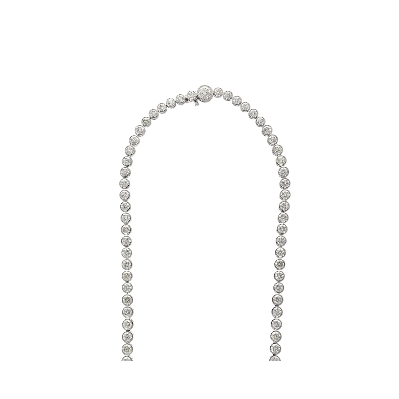 30 Carat White Diamond Necklace and Earrings 18K Set Certified Round-Brilliant - Image 6