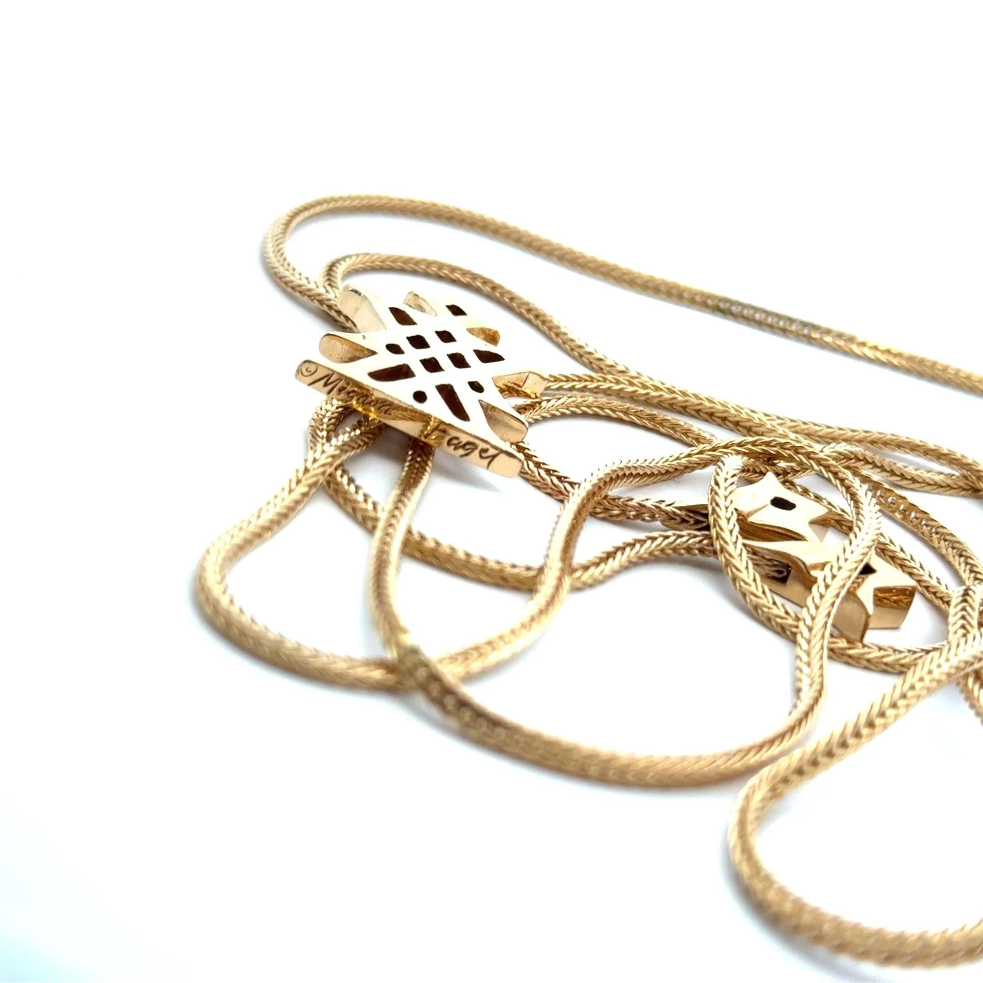 34.7 Grams Intricate Mignot Faget Solid Gold Bolo Tie Franco Chain Necklace - Image 4