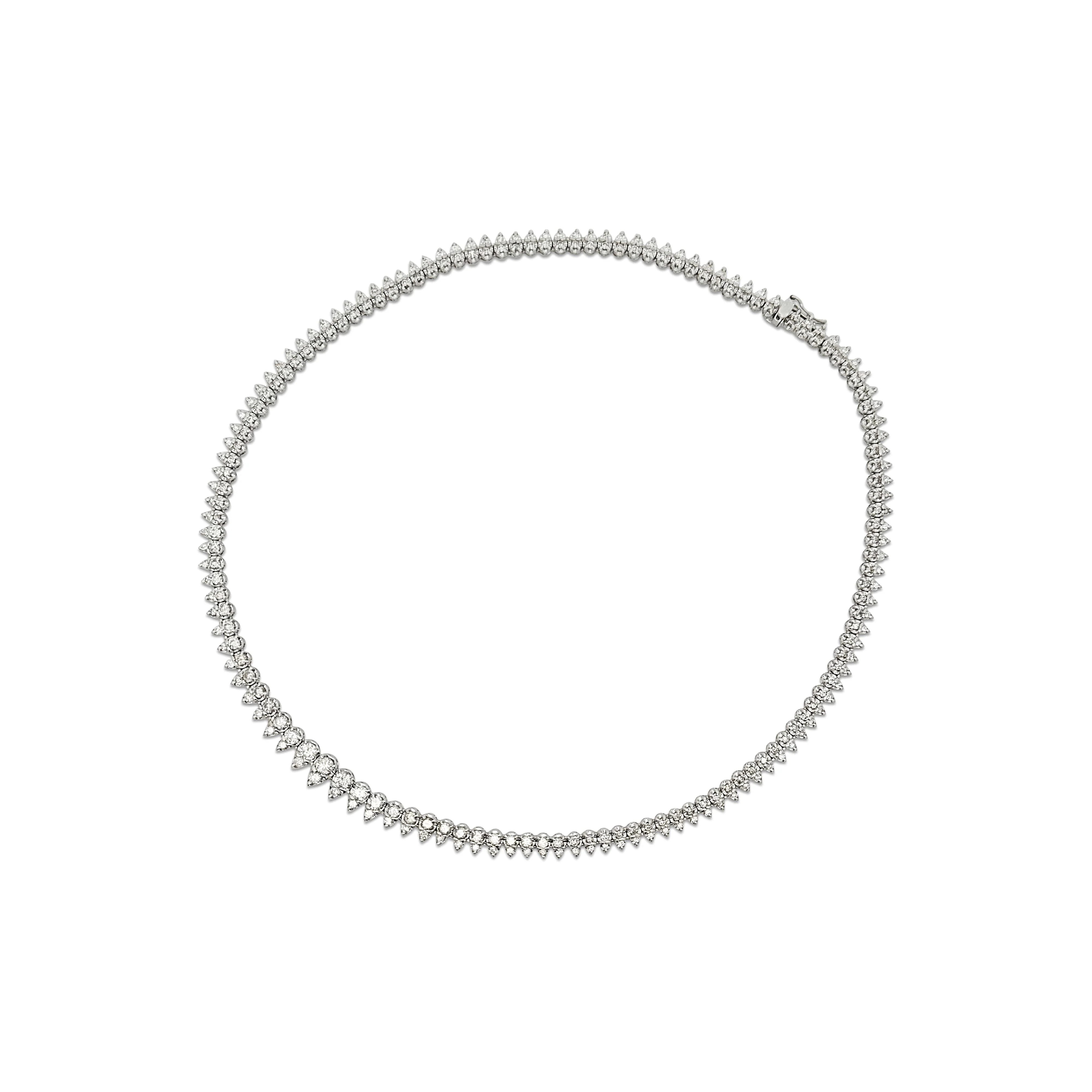5 Carat Round Cut Diamond Platinum 2-Row Teardrop Tennis Necklace - Image 5
