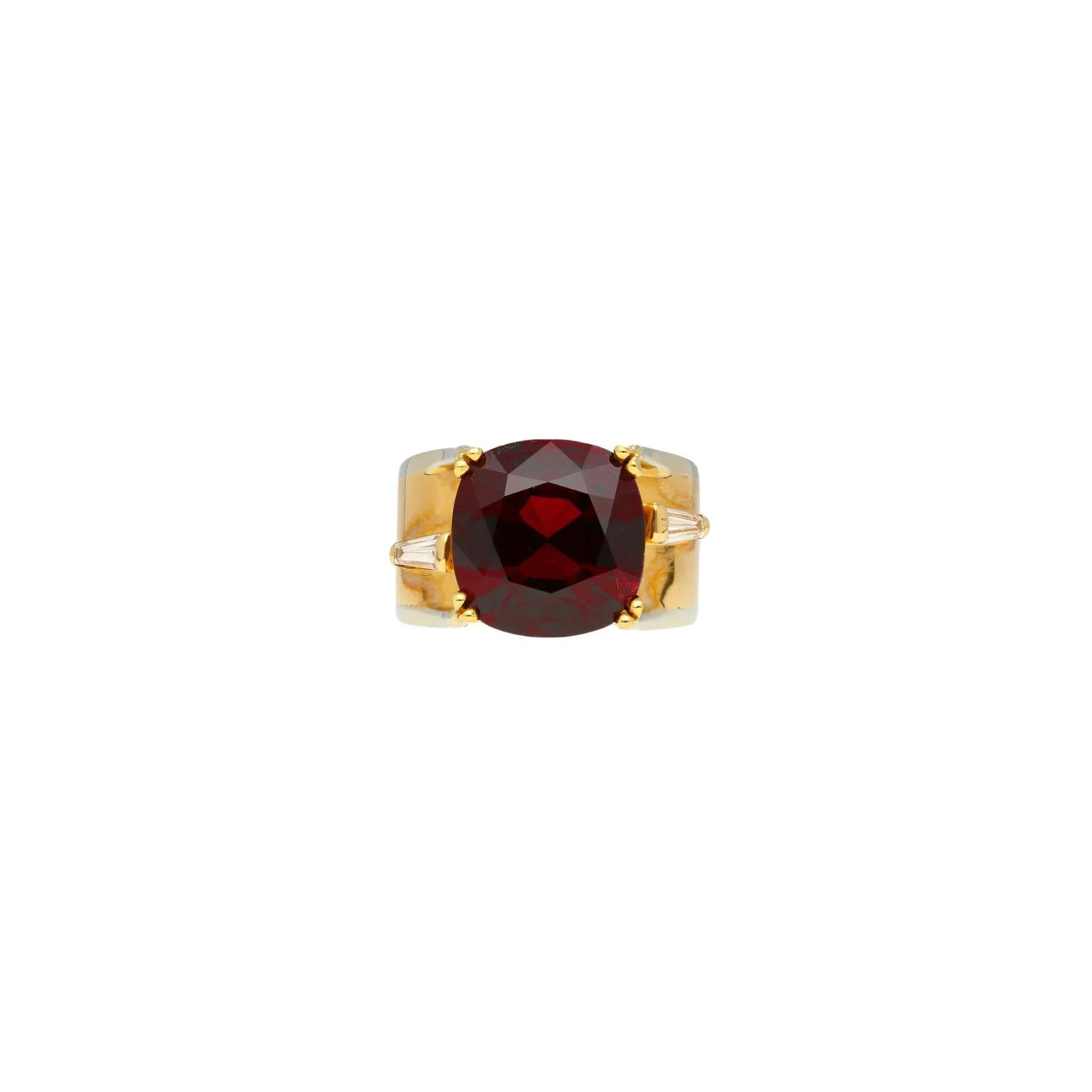 6.04 Carat Cushion Cut No Heat Burma Origin Spinel in Vintage 14K Gold Ring