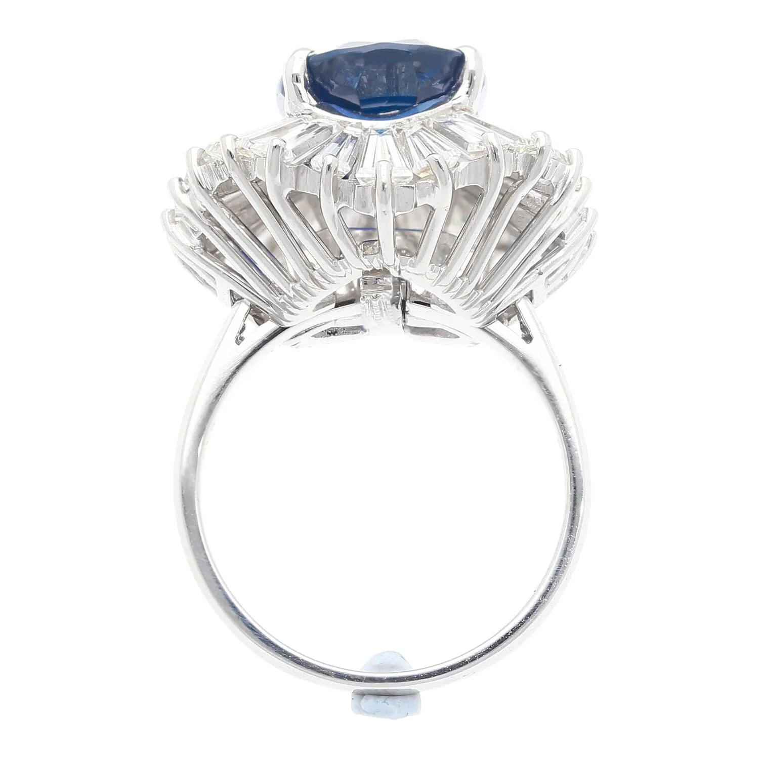 7.7 Carat No-Heat Blue Sapphire and Diamond Ring Convertible to Pendant - Image 6