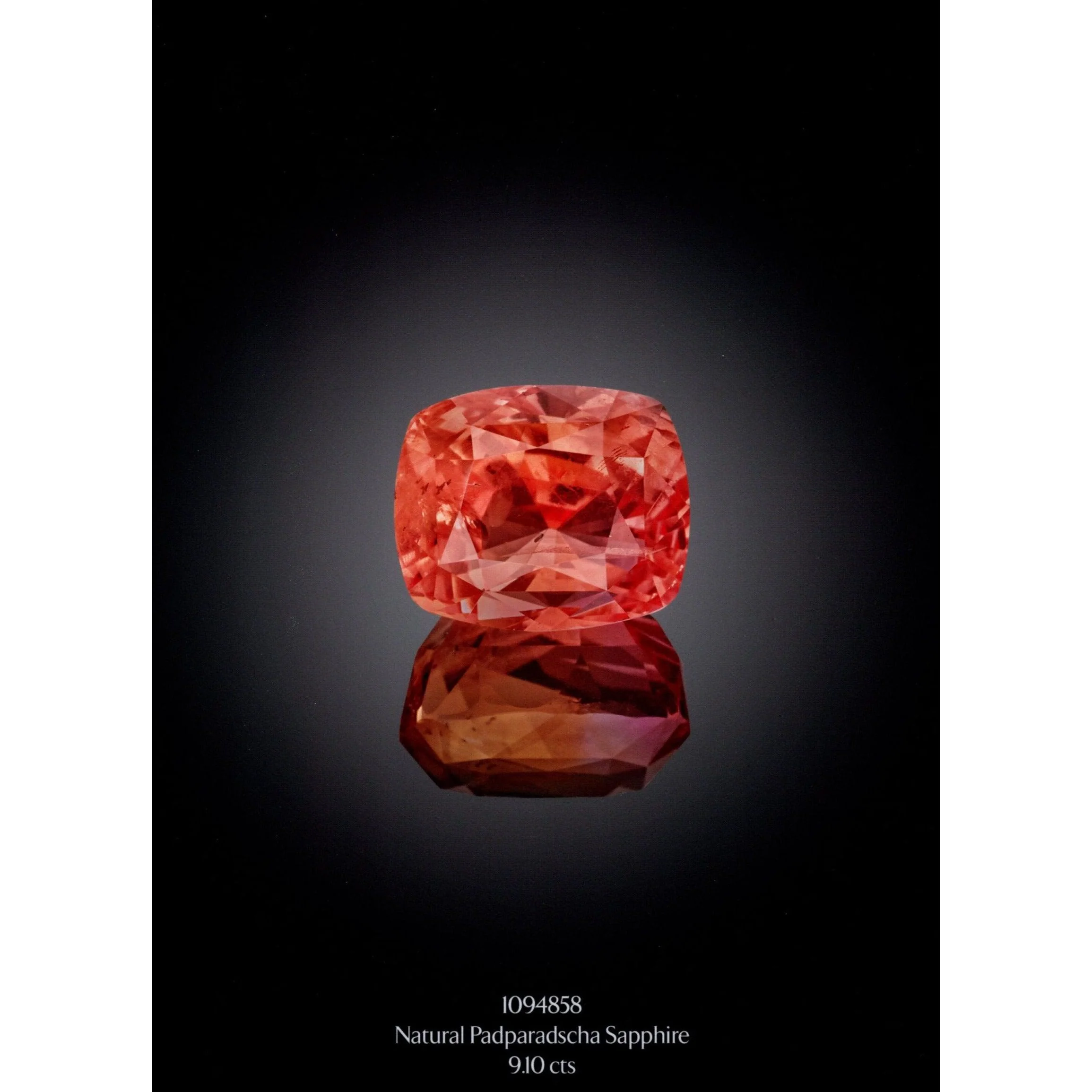 9.10 Carat Ceylon No Heat Padparadscha Pinkish Orange Sapphire and Diamond Ring - Image 11