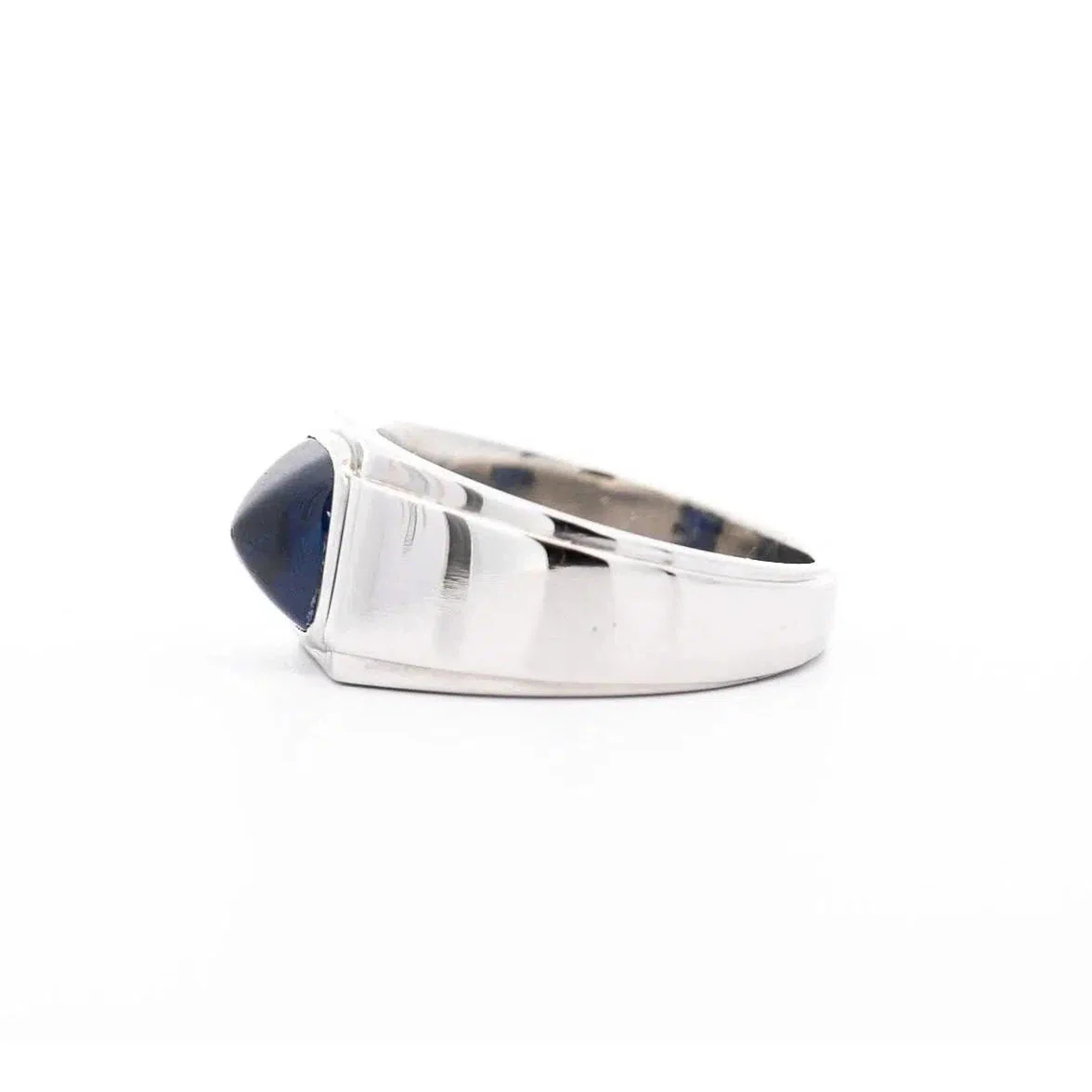 AGL Certified 3.5 Carat No Heat Blue Sapphire Platinum Mens Ring - Image 3