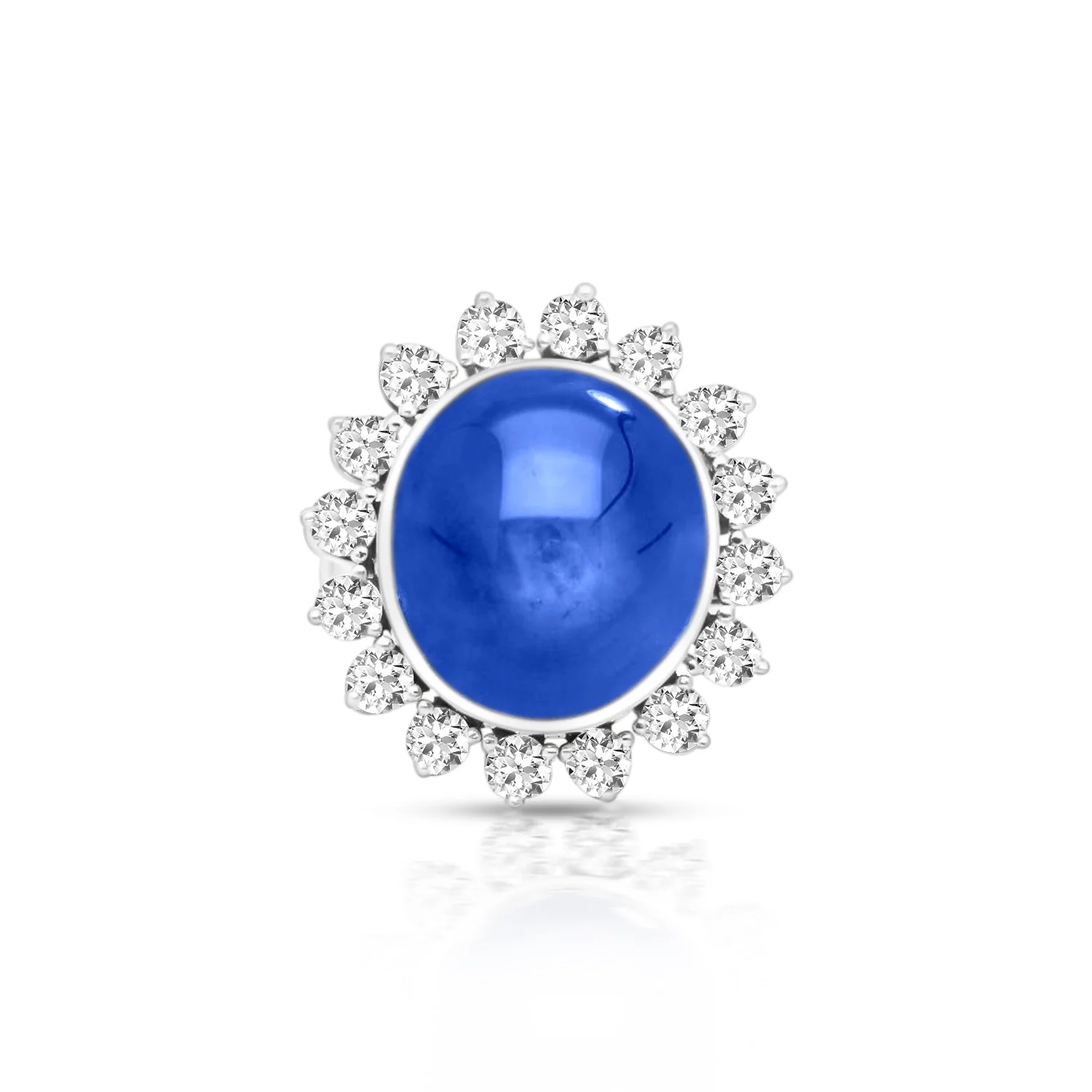 AGL Certified 30 Carat No Heat Ceylon Blue Star Sapphire & Diamond Halo Ring - Image 9
