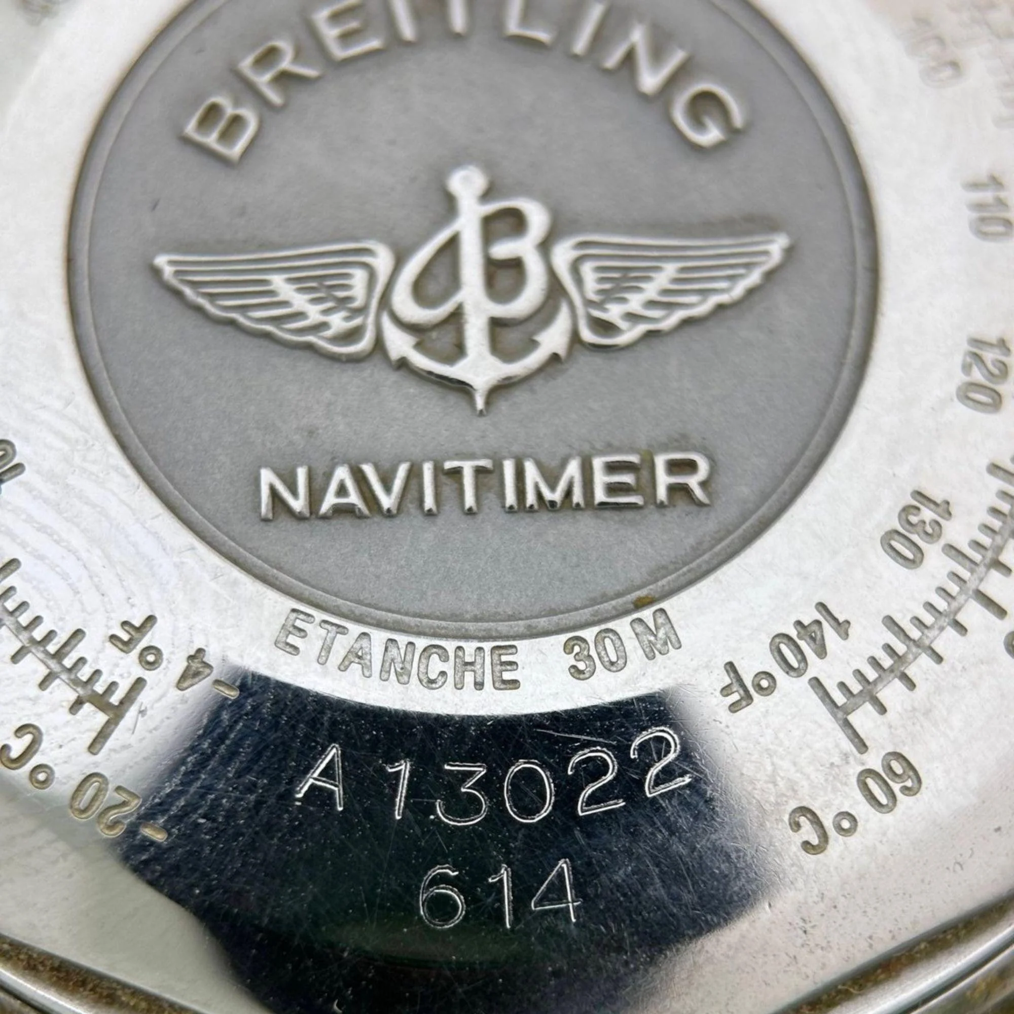 Breitling Old Navitimer A13022 Stainless Steel Champagne Dial Chronograph Watch - Image 8
