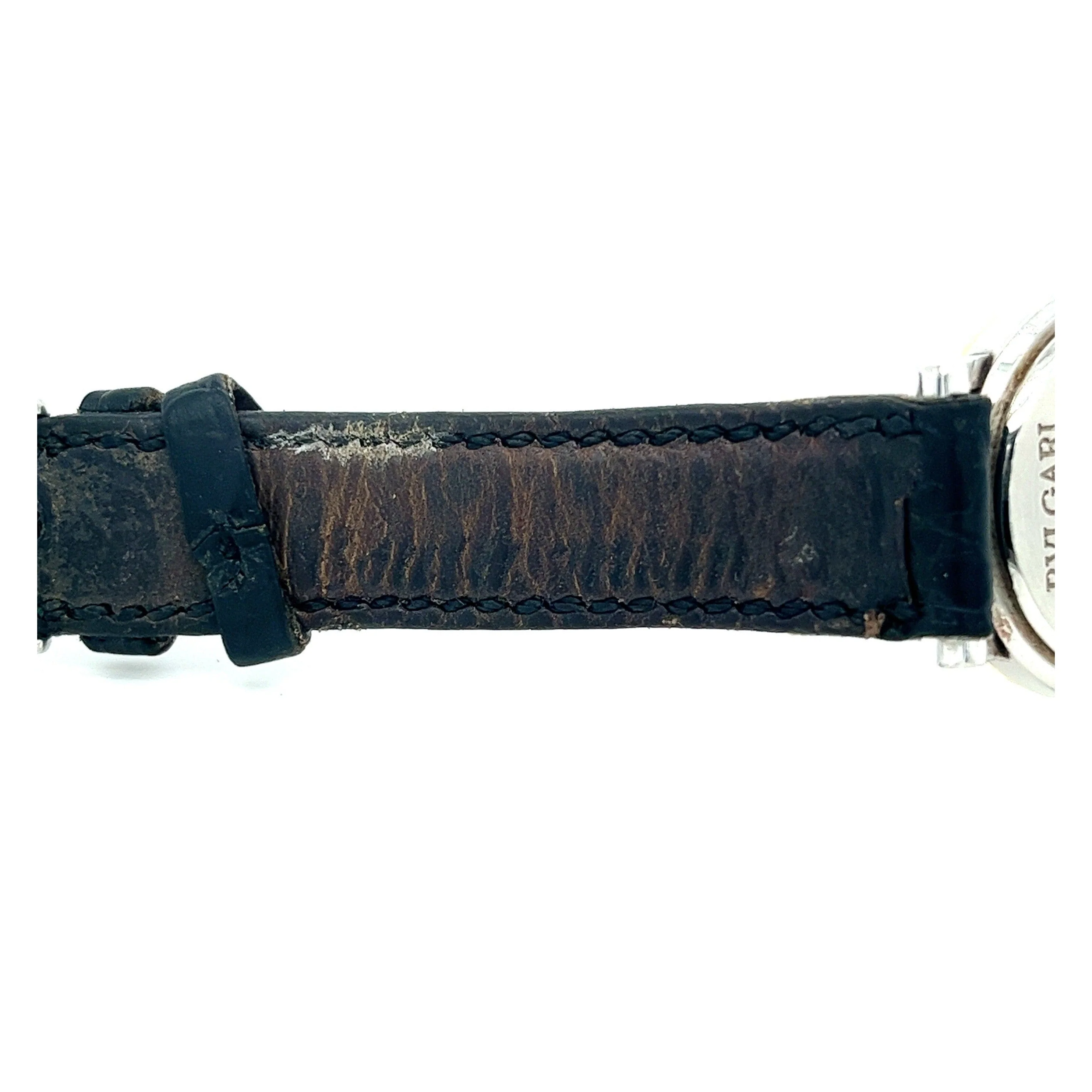 Bvlgari BB26 SGLD Classic Wrist Watch in Black Leather Strap - Image 4