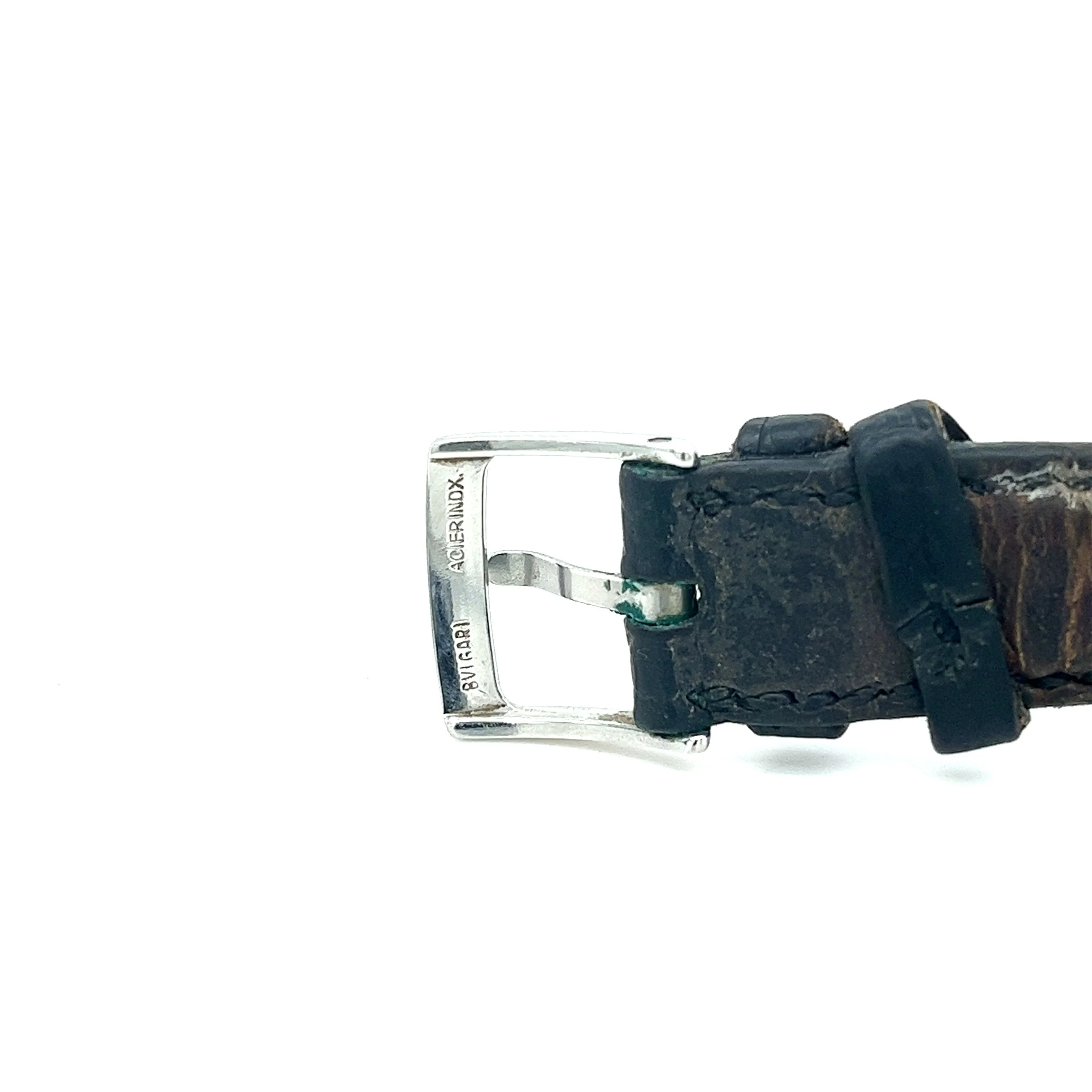 Bvlgari BB26 SGLD Classic Wrist Watch in Black Leather Strap - Image 5