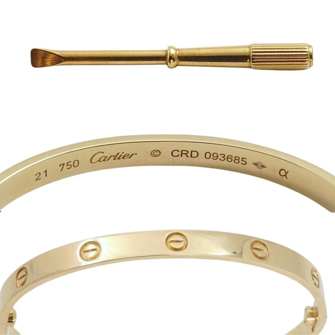 Cartier Love Bracelet in Yellow Gold, Size 21, with Original Cartier Box / Screw Tool - Image 2