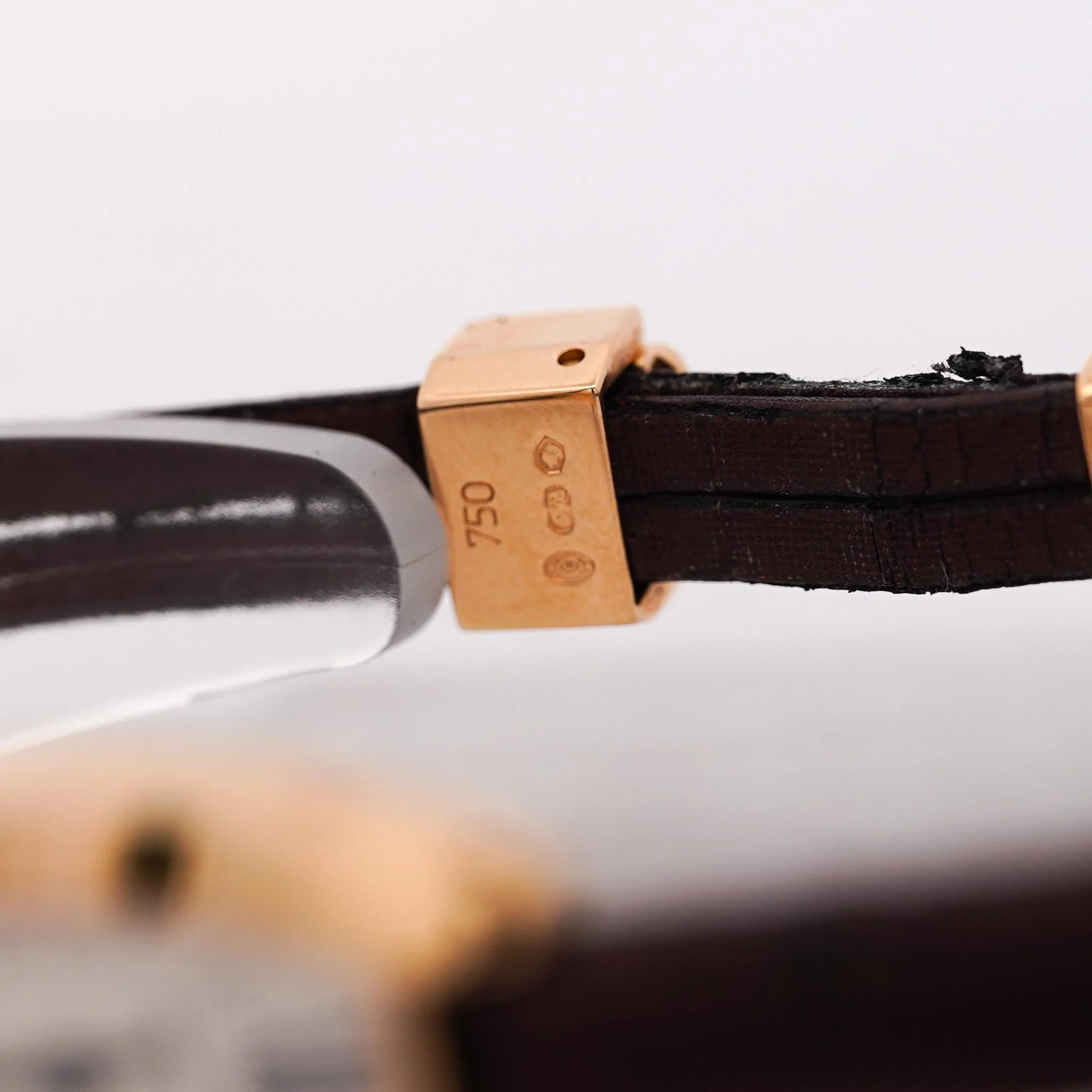 Cartier Mini Tonneau Lanieres 2592 18K Rose Gold Burgundy Strap Quartz Watch - Image 3