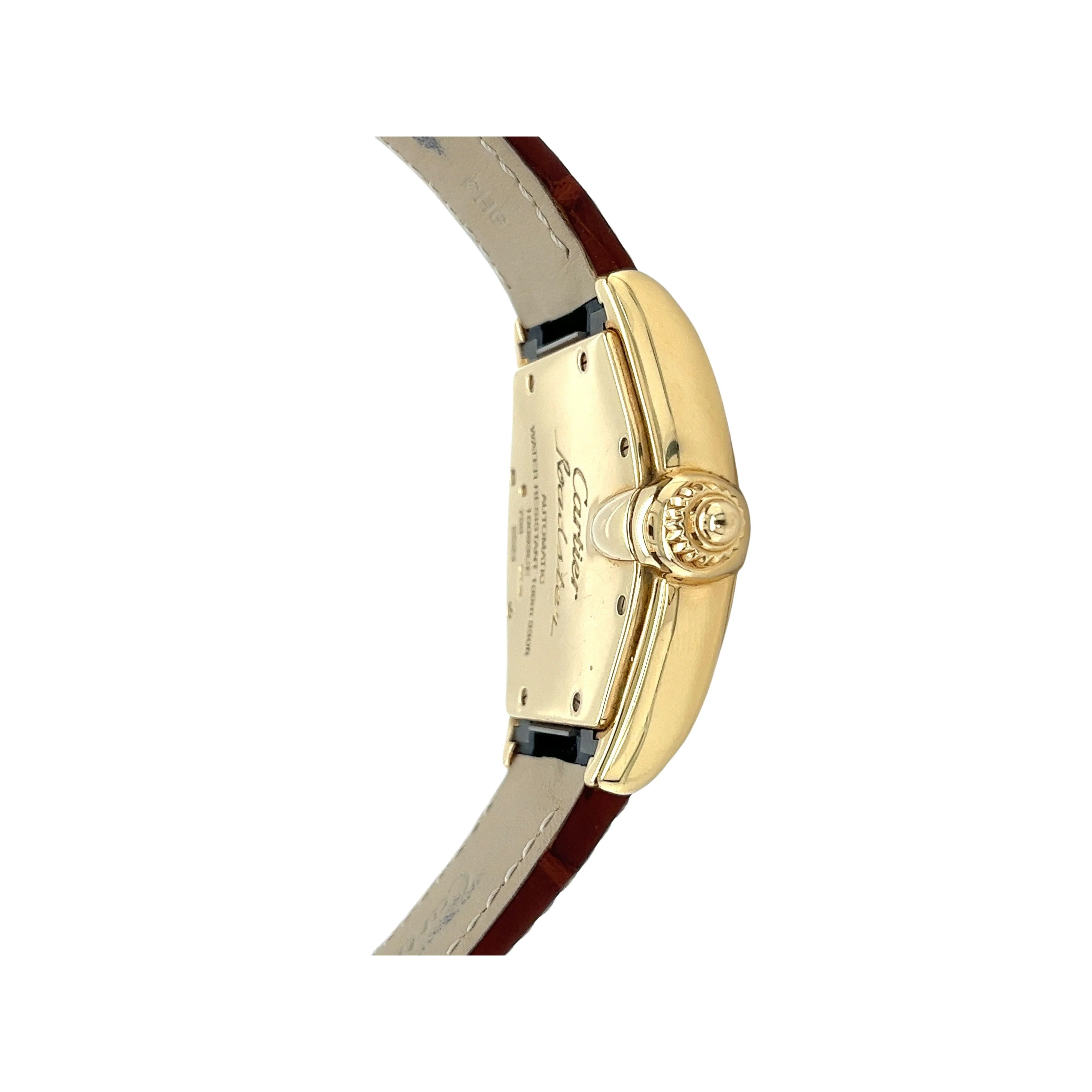 Cartier Roadster Ref. 2524 Men's Tonneau Large Size 18K Gold Watch in Leather with Box and Papers - Image 2