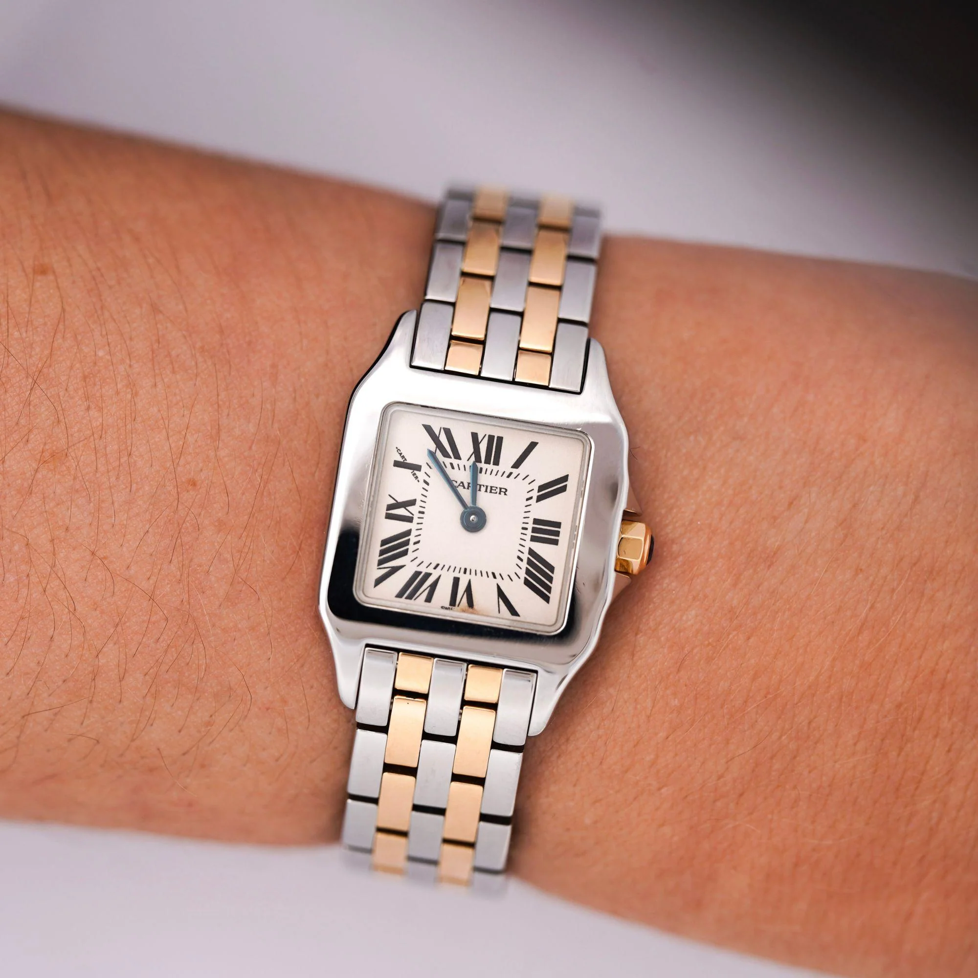 Cartier Santos Demoiselle 2698 Two-Tone Steel & 18K Gold Ladies Bracelet Watch - Image 4