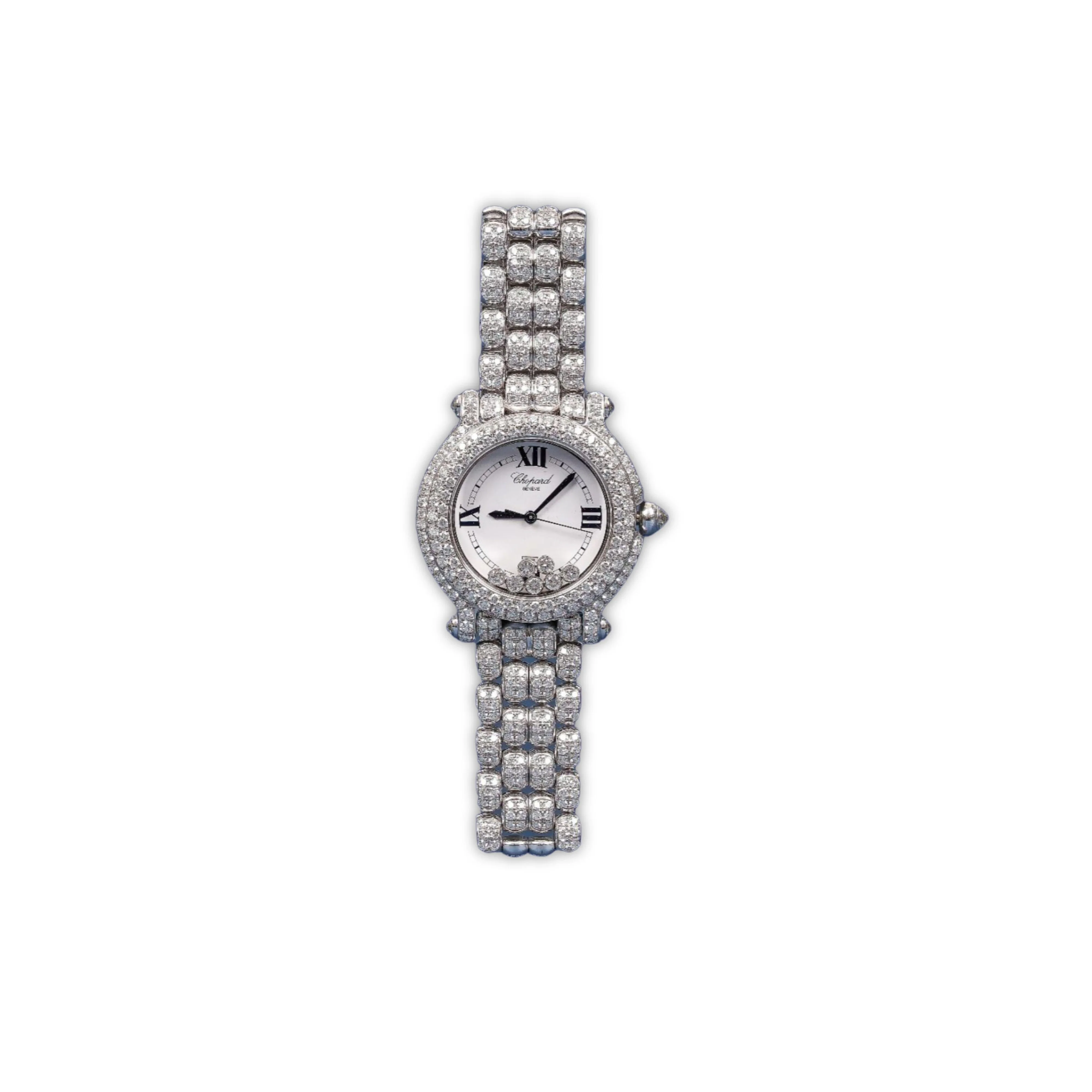 Chopard 18k White Gold Happy Sport 26mm Ladies Diamond Quartz Bracelet Watch - Image 4