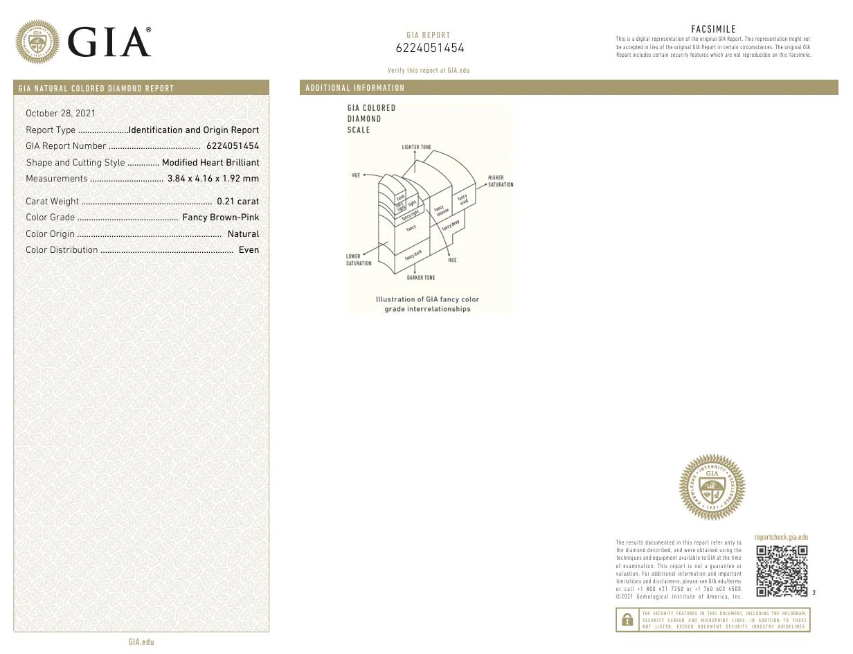GIA Certified 0.45 Carat Heart Pink Diamond Platinum 18K Rose Gold Stud Earrings - Image 15
