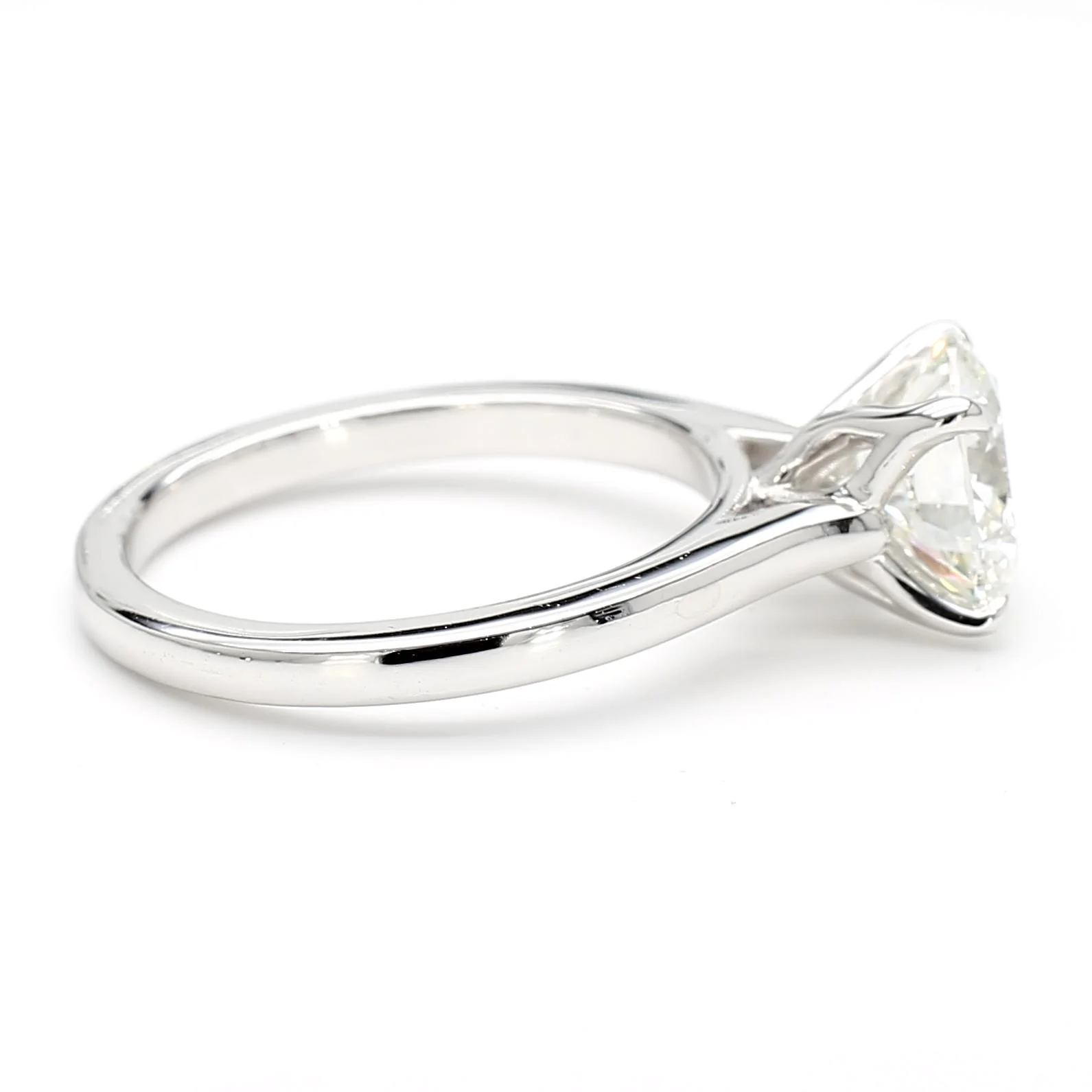 GIA Certified 2.56 Carat Round Cut Diamond Cathedral Solitaire Ring - Image 8
