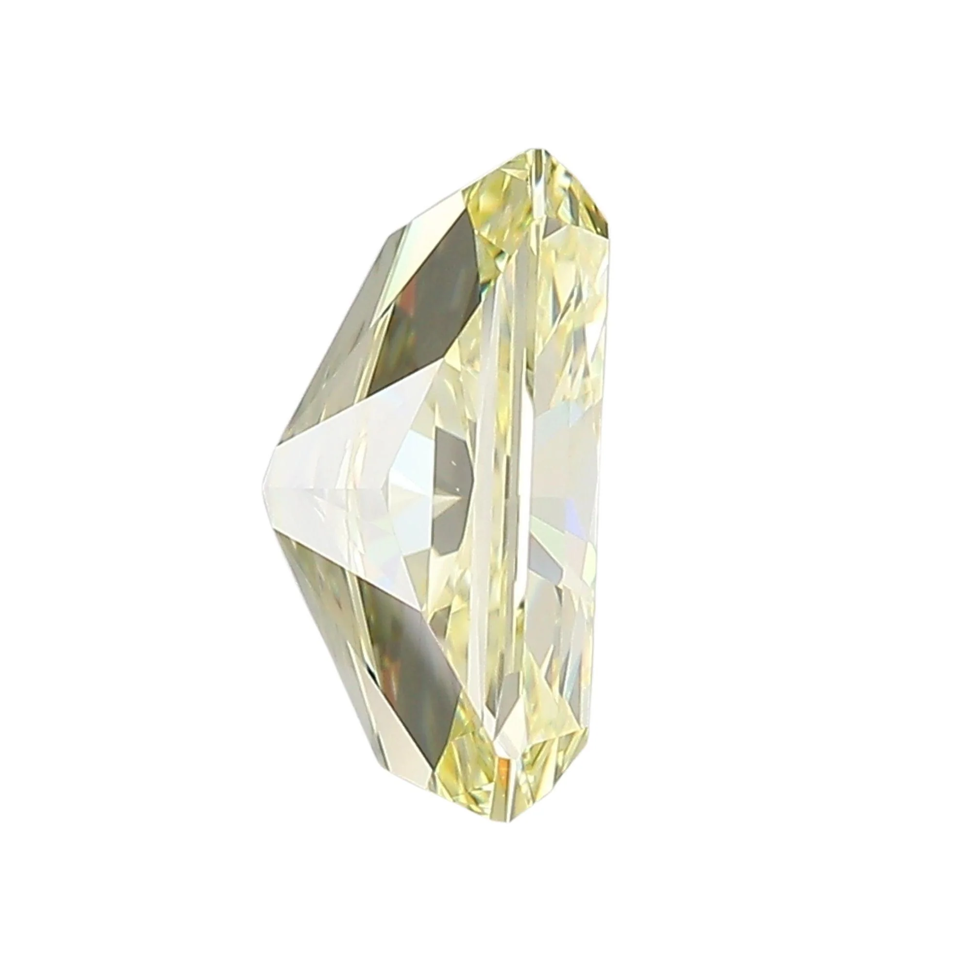 GIA Certified 4.12 Carat Fancy Yellow Radiant Cut Diamond Halo Engagement Ring - Image 7