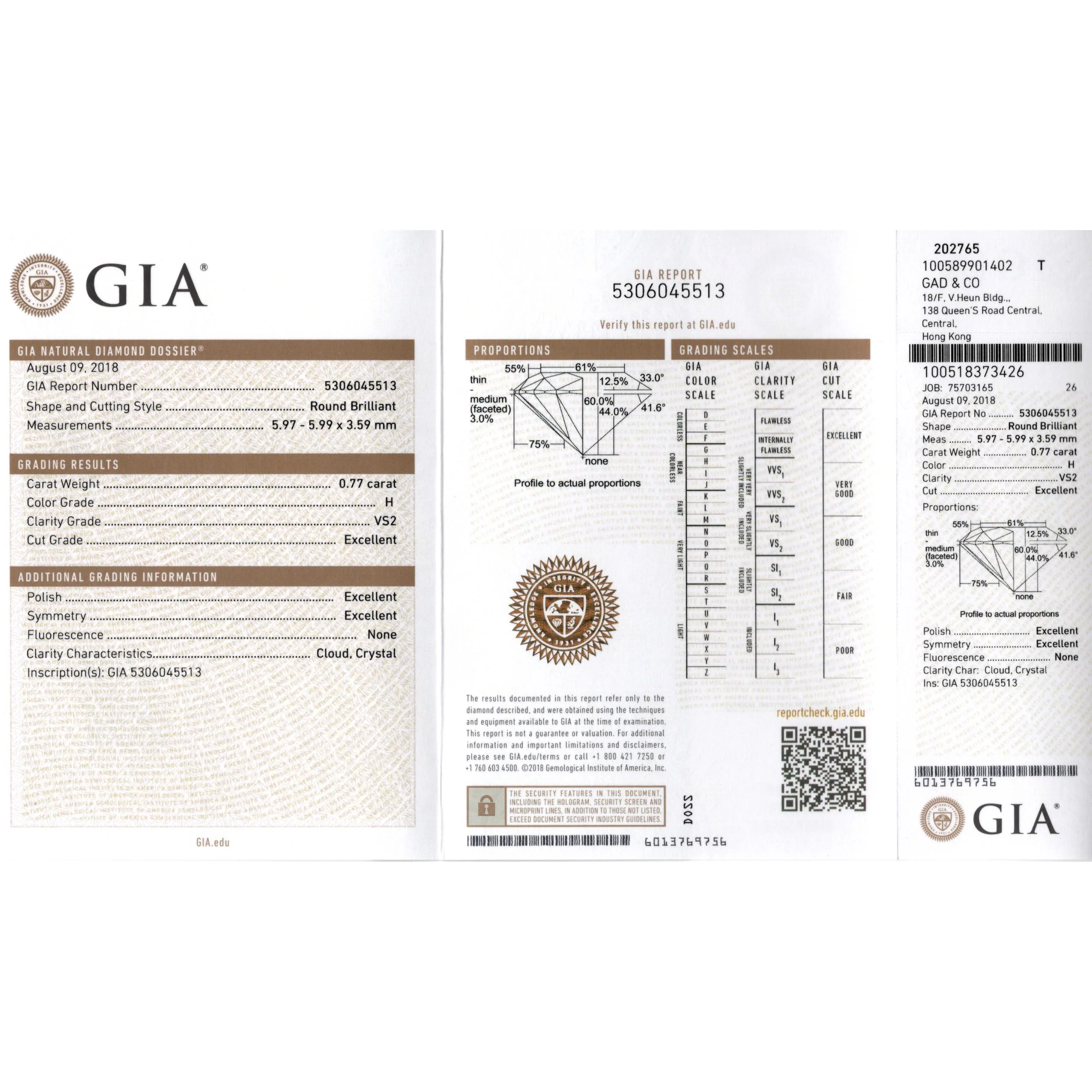 GIA Certified 0.51 Carat Round Cut Diamond 18K White Hidden Halo Engagement Ring - Image 7