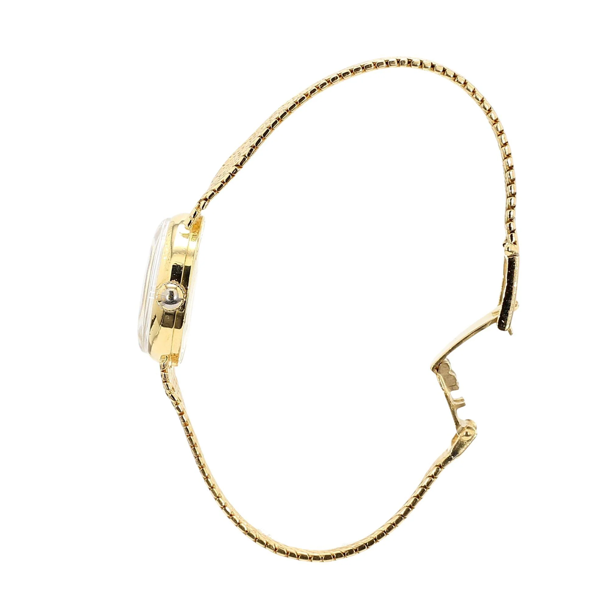 Gübelin 18K Gold Champagne Dial Mesh Bracelet Ladies Watch - Image 7