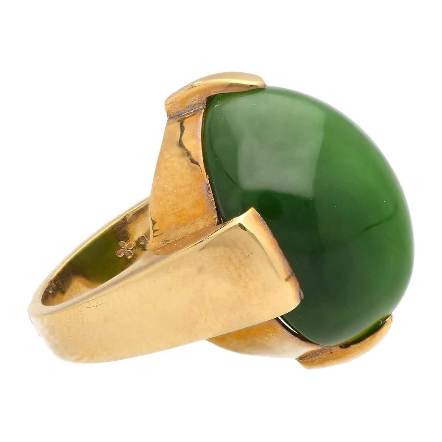 Natural Cats Eye Gump Signed Ring in 14K Yellow Gold - Image 4