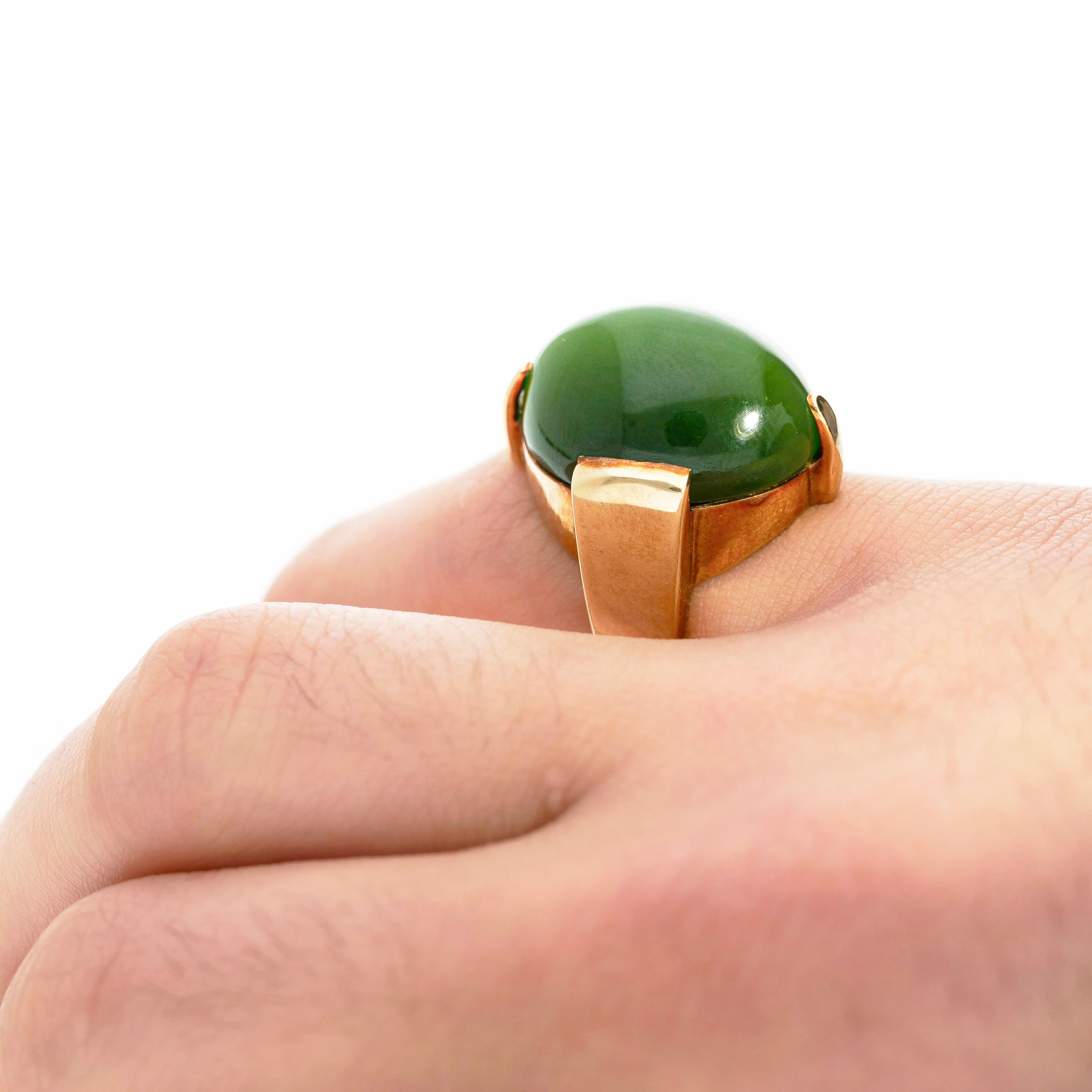 Natural Cats Eye Gump Signed Ring in 14K Yellow Gold - Image 8