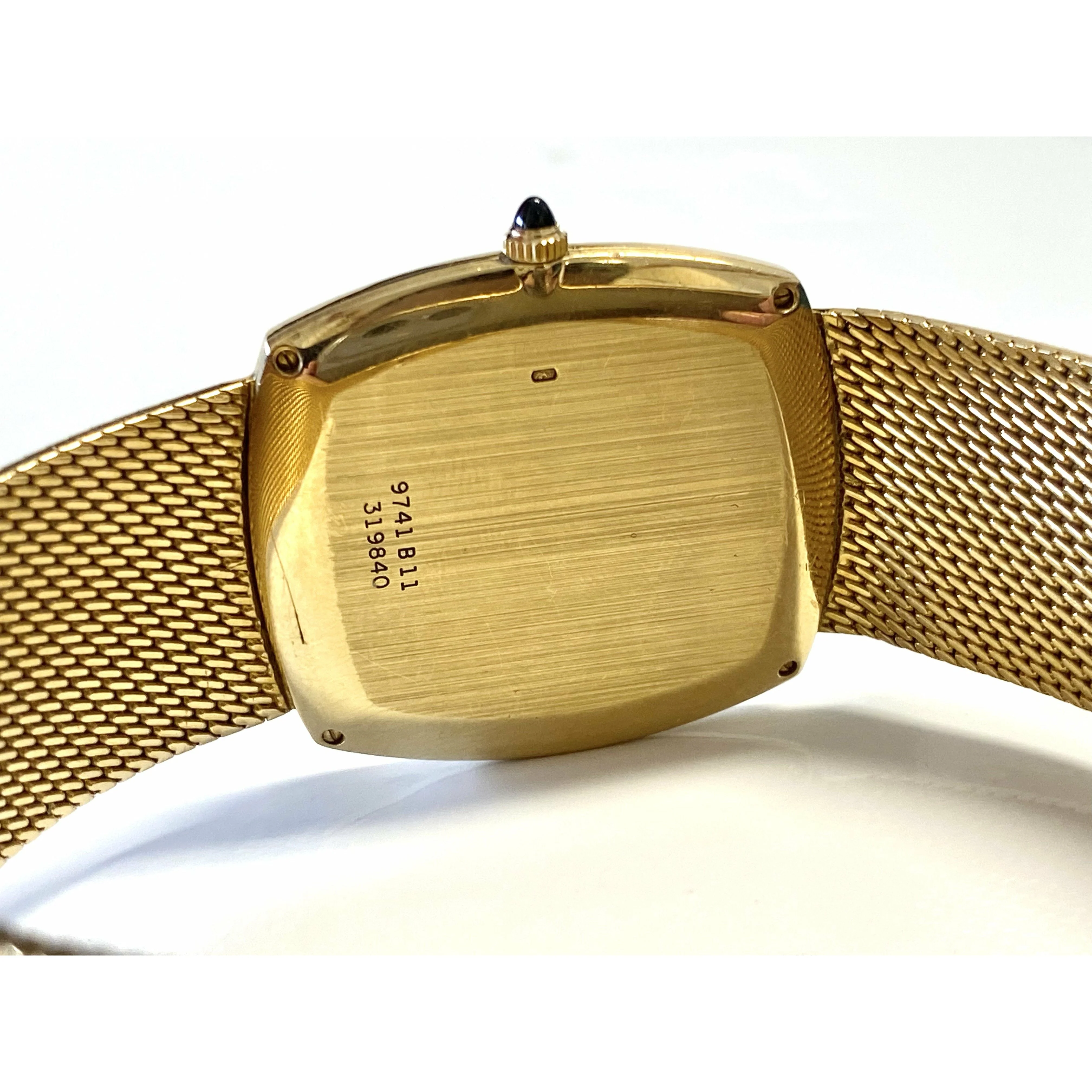Piaget 9741 Vintage 18k Mens Watch with Gold Champagne Strap - Image 2