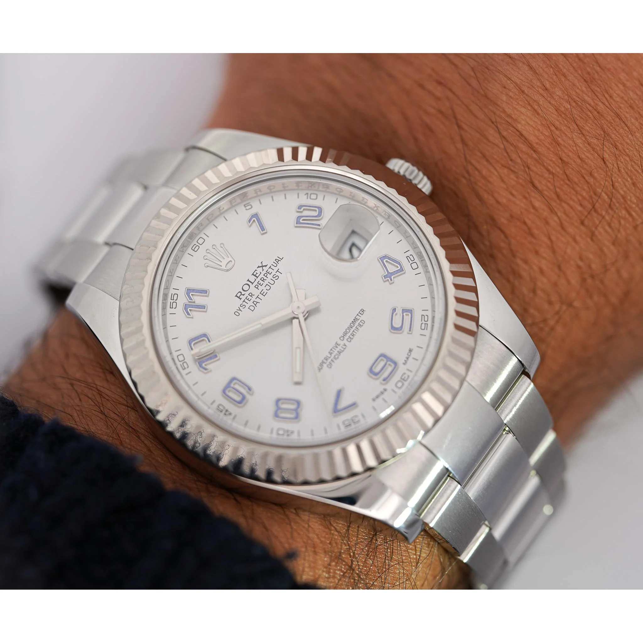 Rolex Datejust II Men's 41mm Stainless Steel and White Gold Bezel Watch 116334 - Image 7
