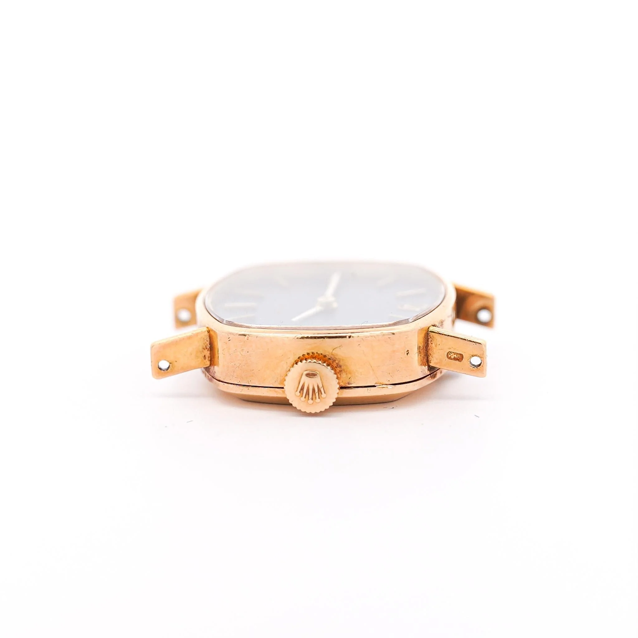 Rolex Orchid Blue Dial 18K Yellow Gold Vintage Cocktail Ladies Watch Face - Image 4