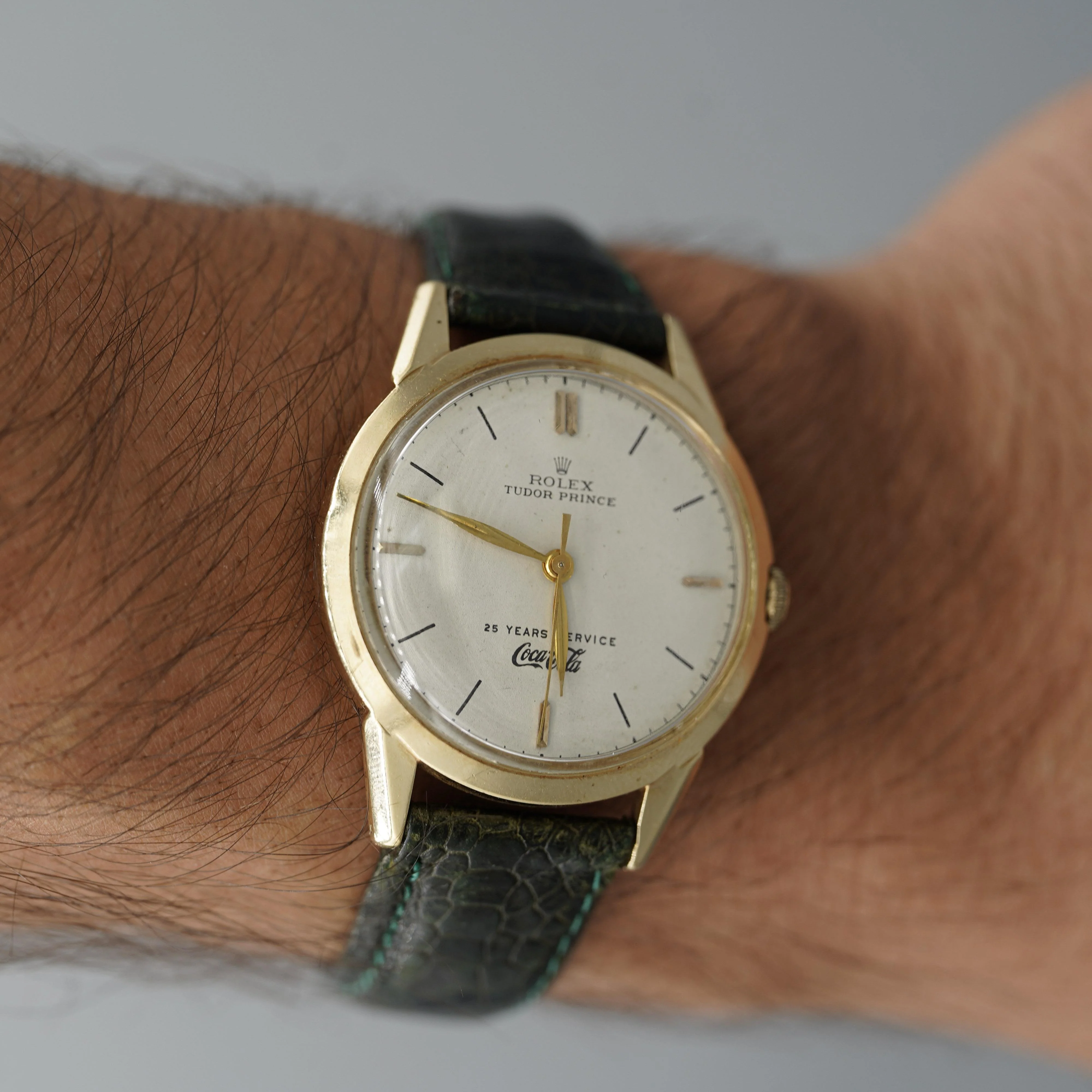 Rolex Tudor Prince 35mm Coca Cola 25 Years Service 14K Gold Watch - Image 7