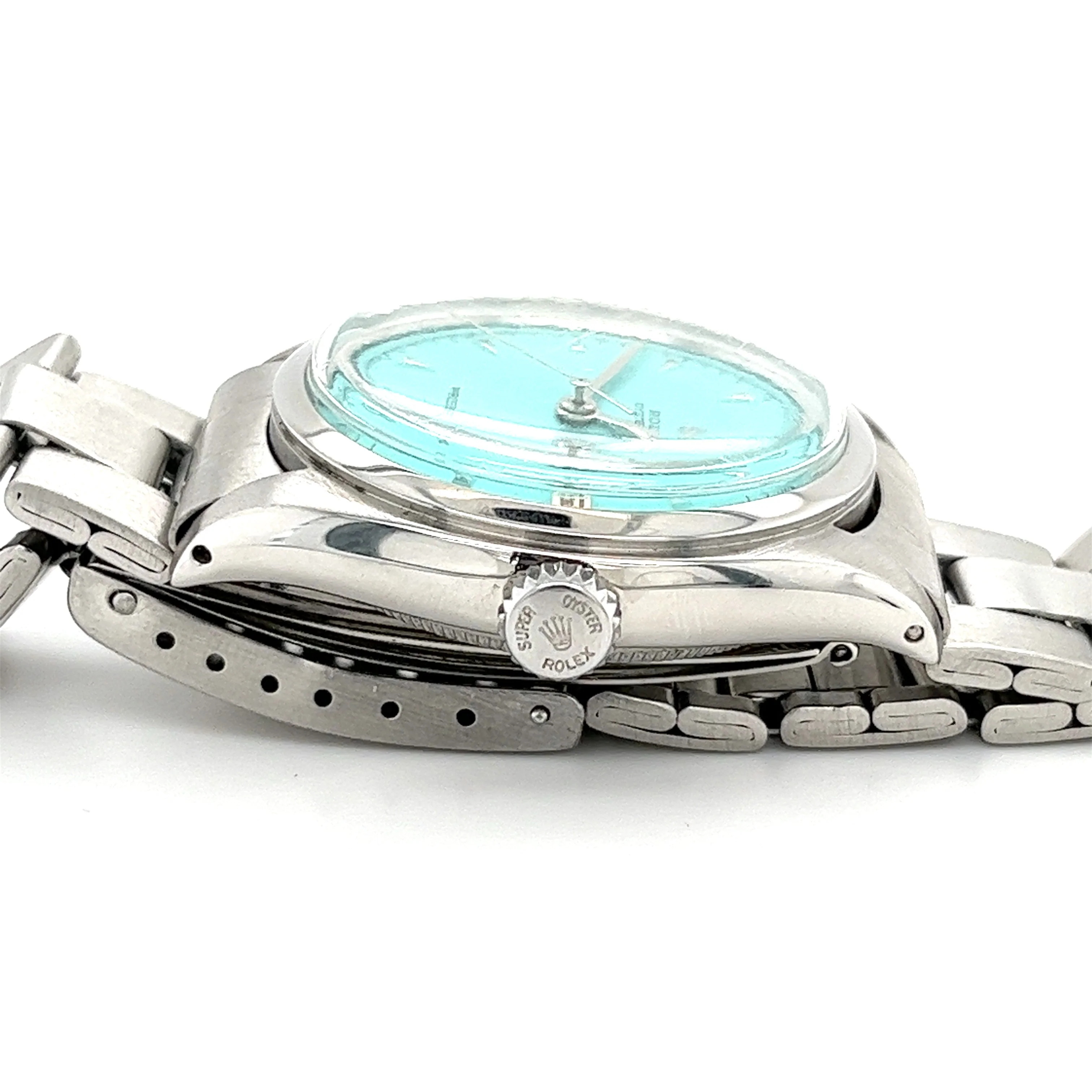 Rolex Turquoise Blue Oyster Perpetual Date Precision 36mm Vintage 1963 Watch In Stainless Steel With Oyster Bracelet - Image 5