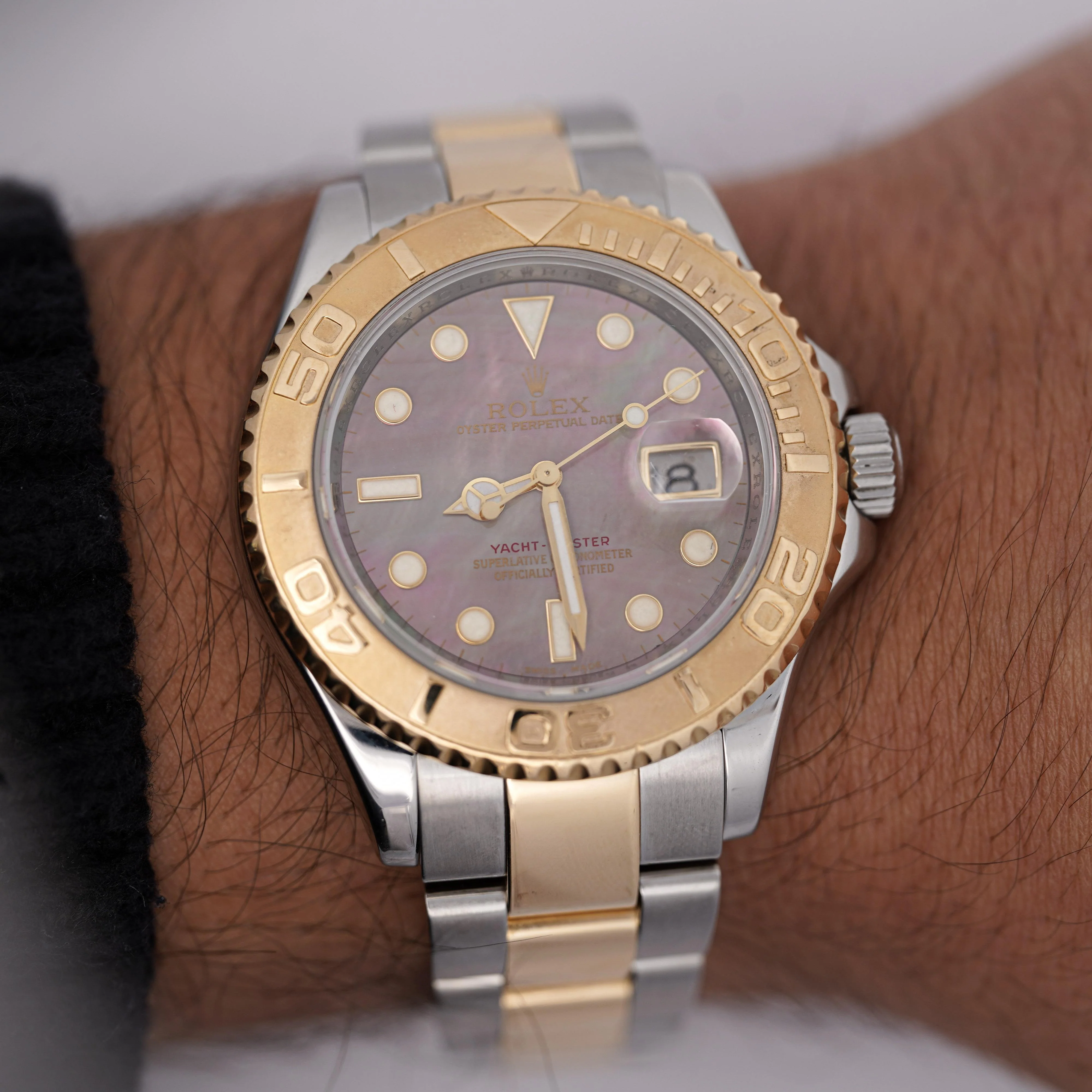 Rolex Yacht-Master 40 16623 Factory Black Mother of Pearl Dial 2 Tone Watch - Image 5
