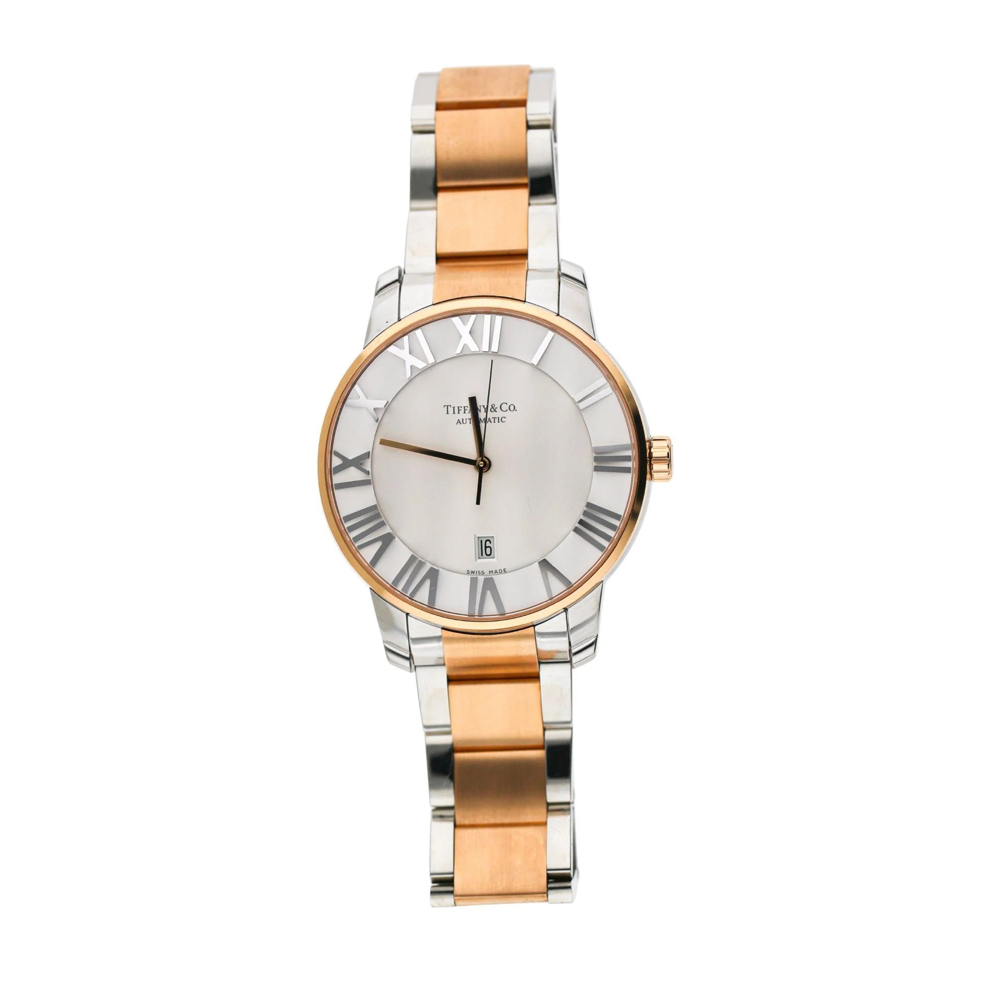 Tiffany & Co Atlas T1115 42mm Automatic 18K Rose Gold Steel 2 Tone Watch - Image 6