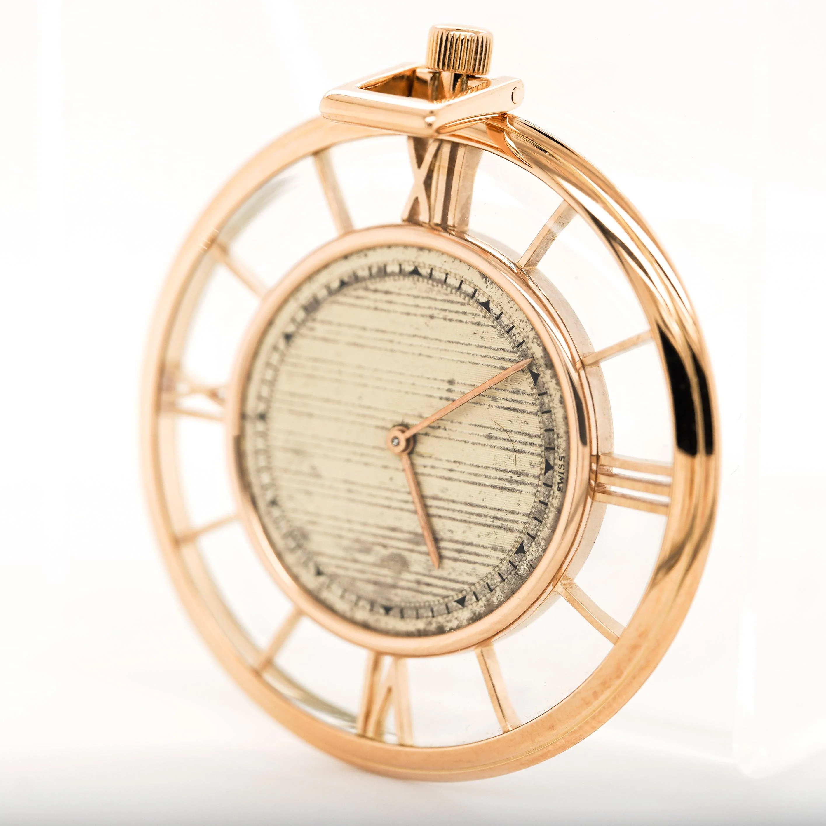Vacheron Constantin 4798 Skeleton Roman Bezel 18K Rose Gold Pocket Watch - Image 5