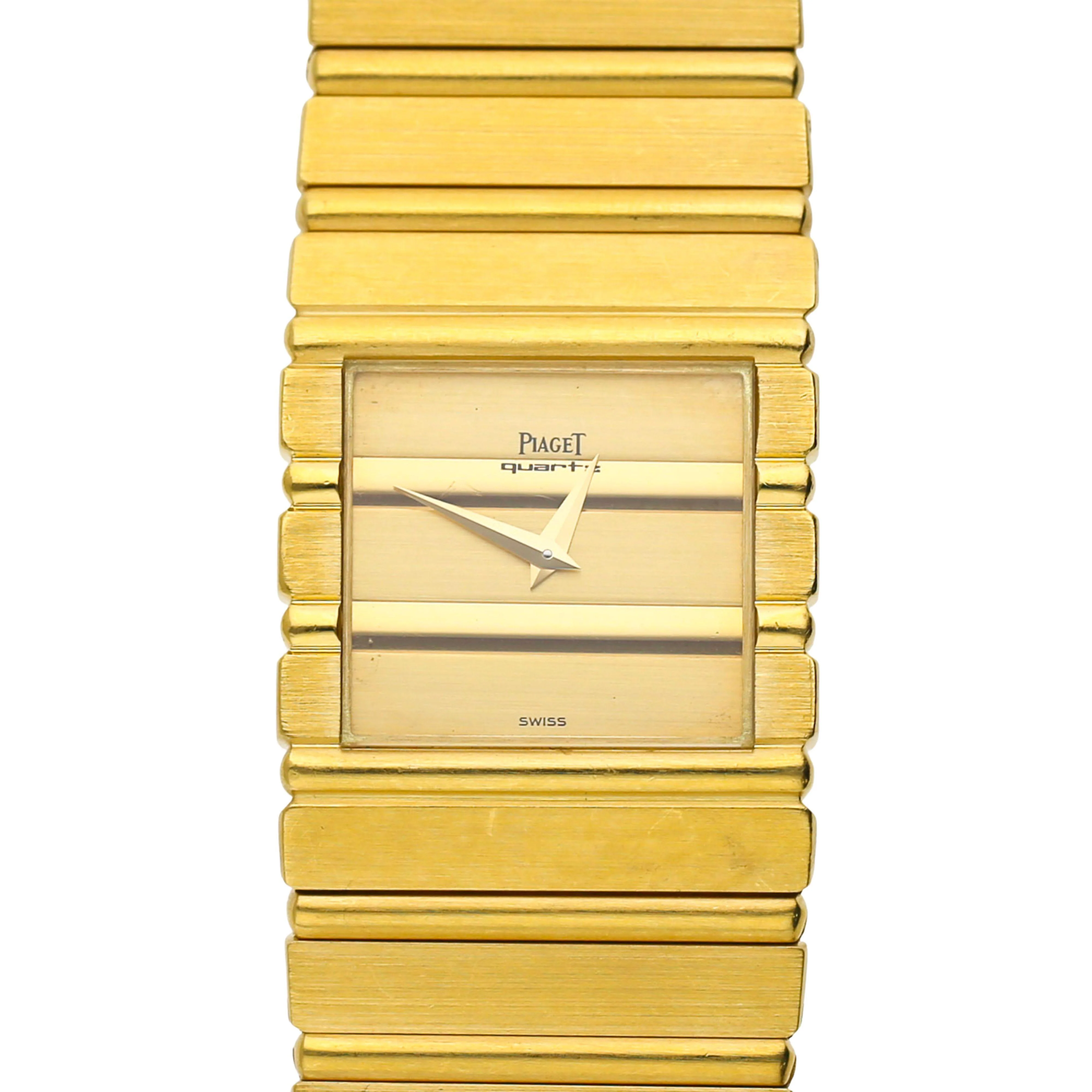 Vintage Piaget Polo 7131 C 701 18K Gold Integral Bracelet Watch - Image 4